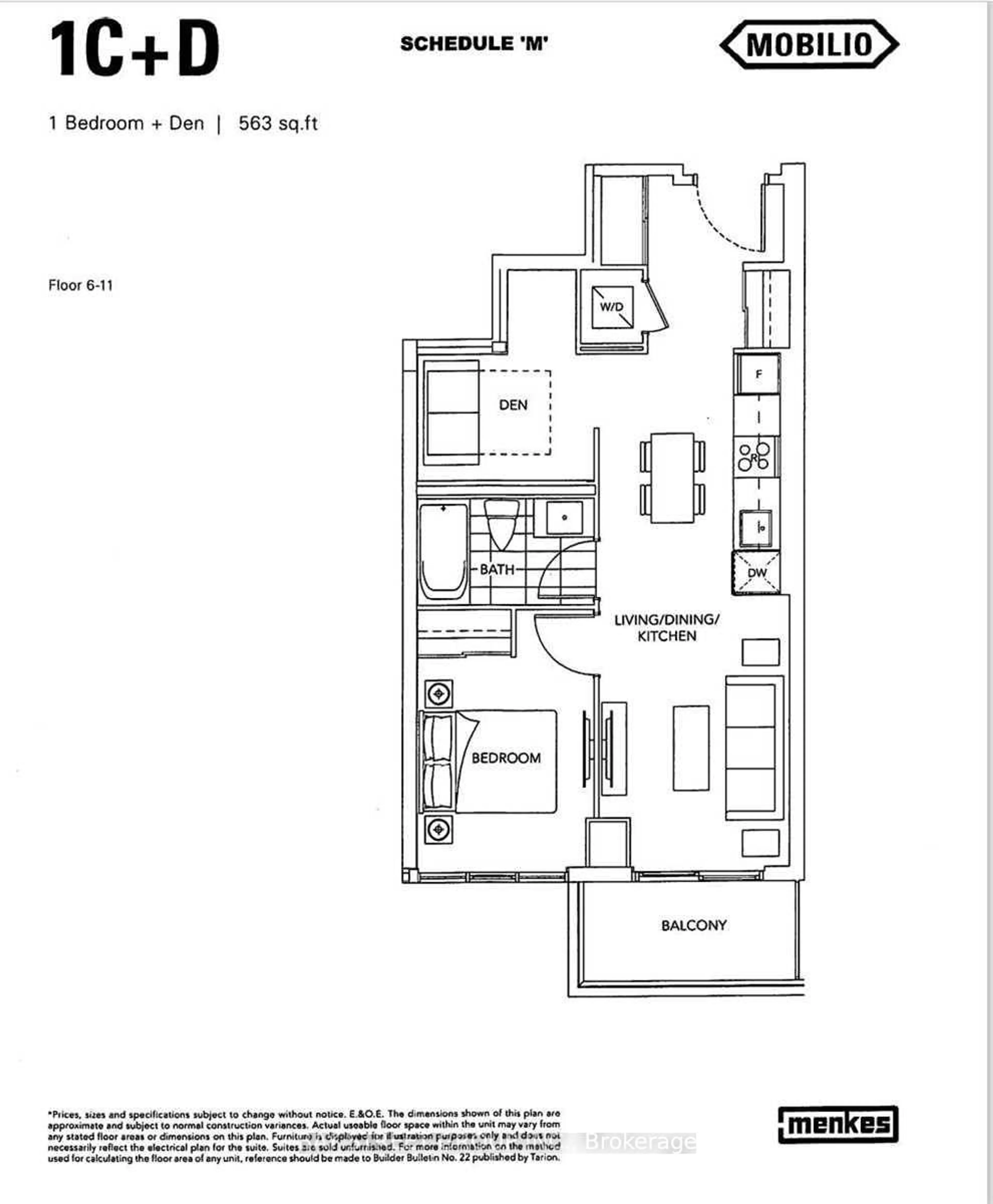 Floor plan for 38 Honeycrisp Cres #1007, Vaughan Ontario L4K 0M8