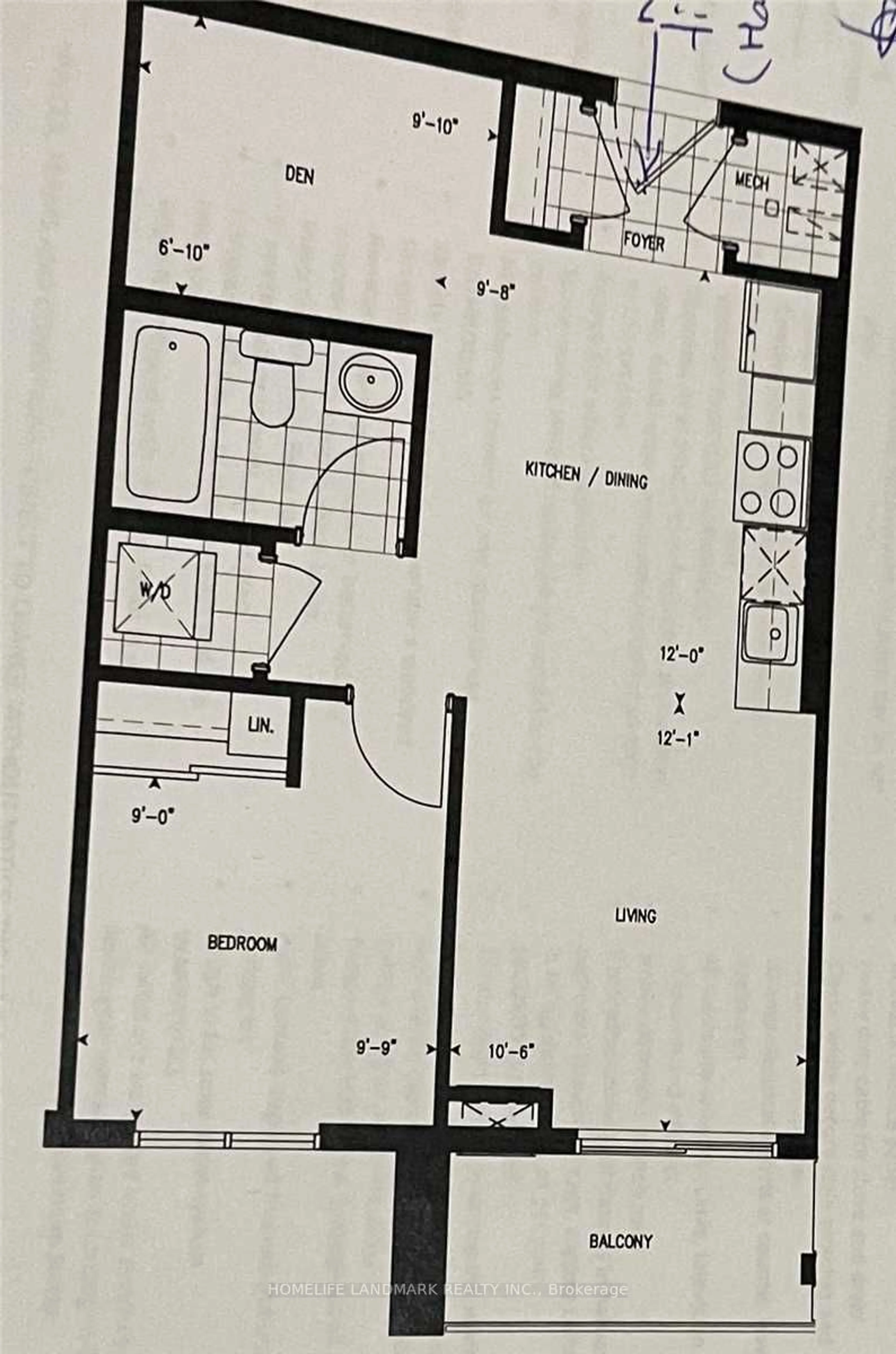 Floor plan for 9700 Ninth Line #716, Markham Ontario L6B 1R7