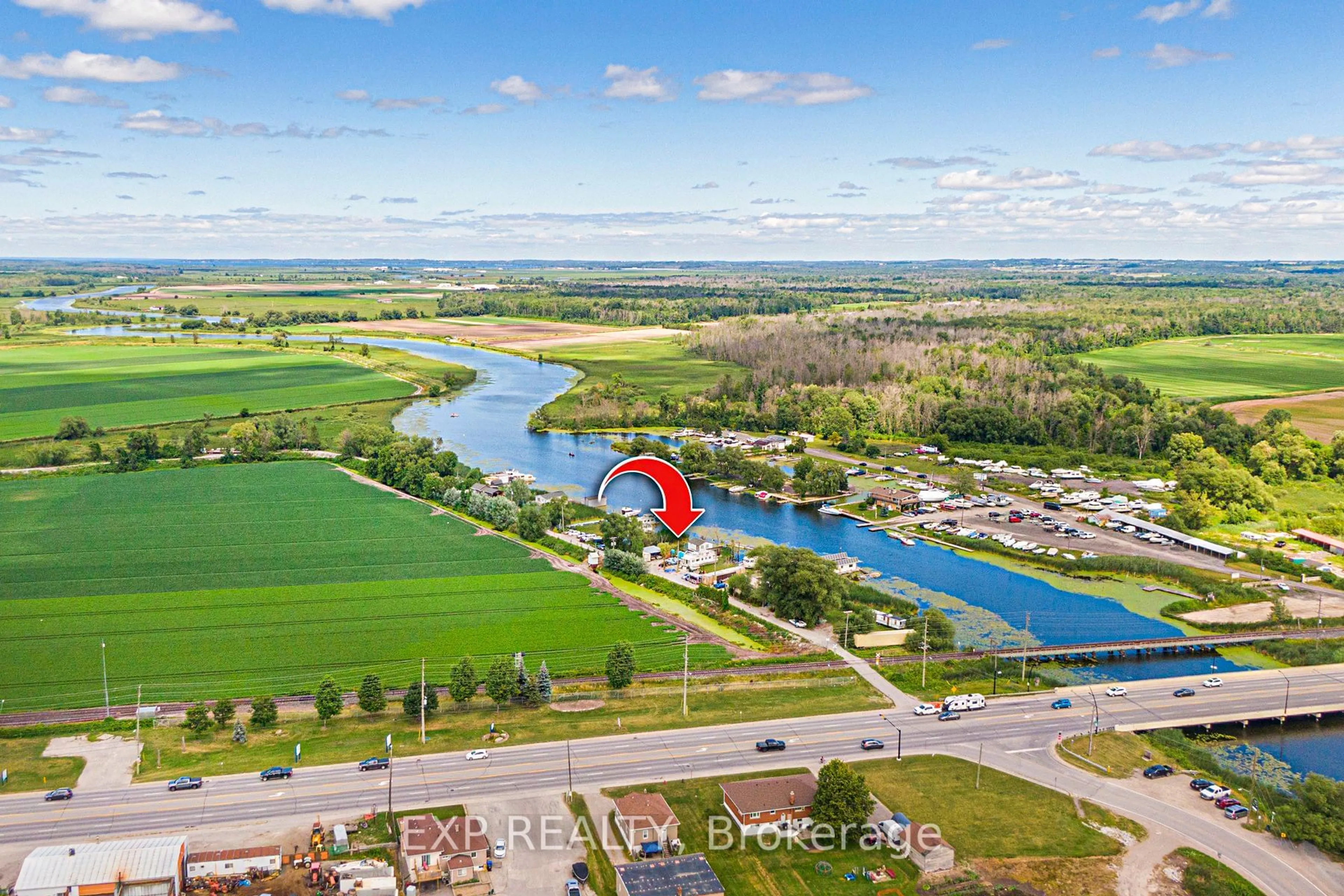 A pic from outside/outdoor area/front of a property/back of a property/a pic from drone, water/lake/river/ocean view for 17 Private Dr, Bradford West Gwillimbury Ontario L3Z 3H3