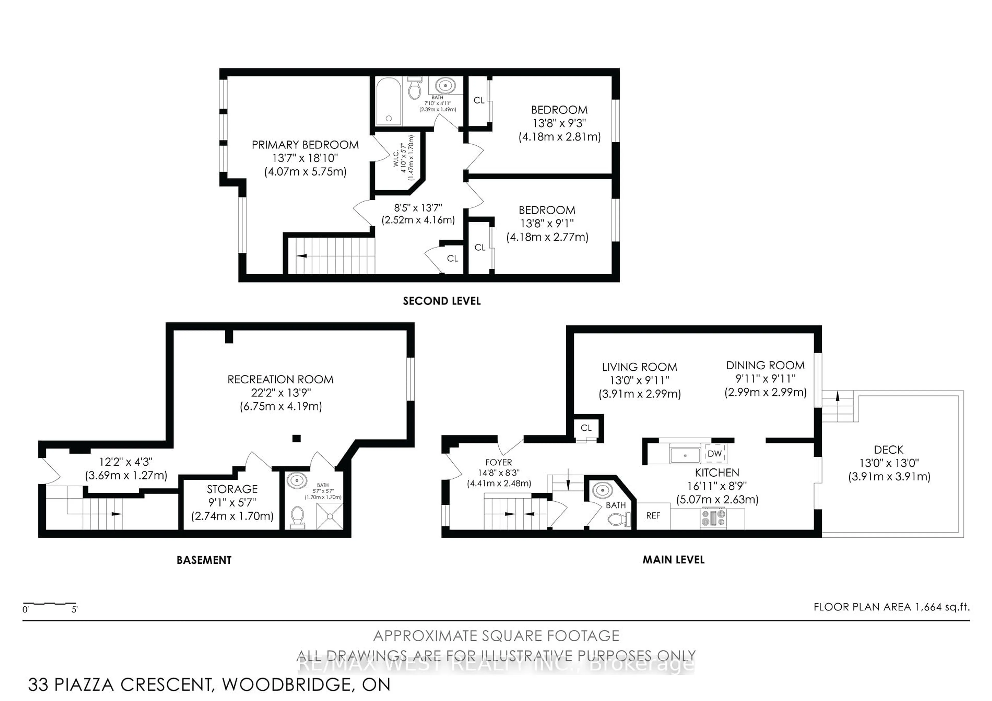 Floor plan for 33 Piazza Cres, Vaughan Ontario L4H 2C7