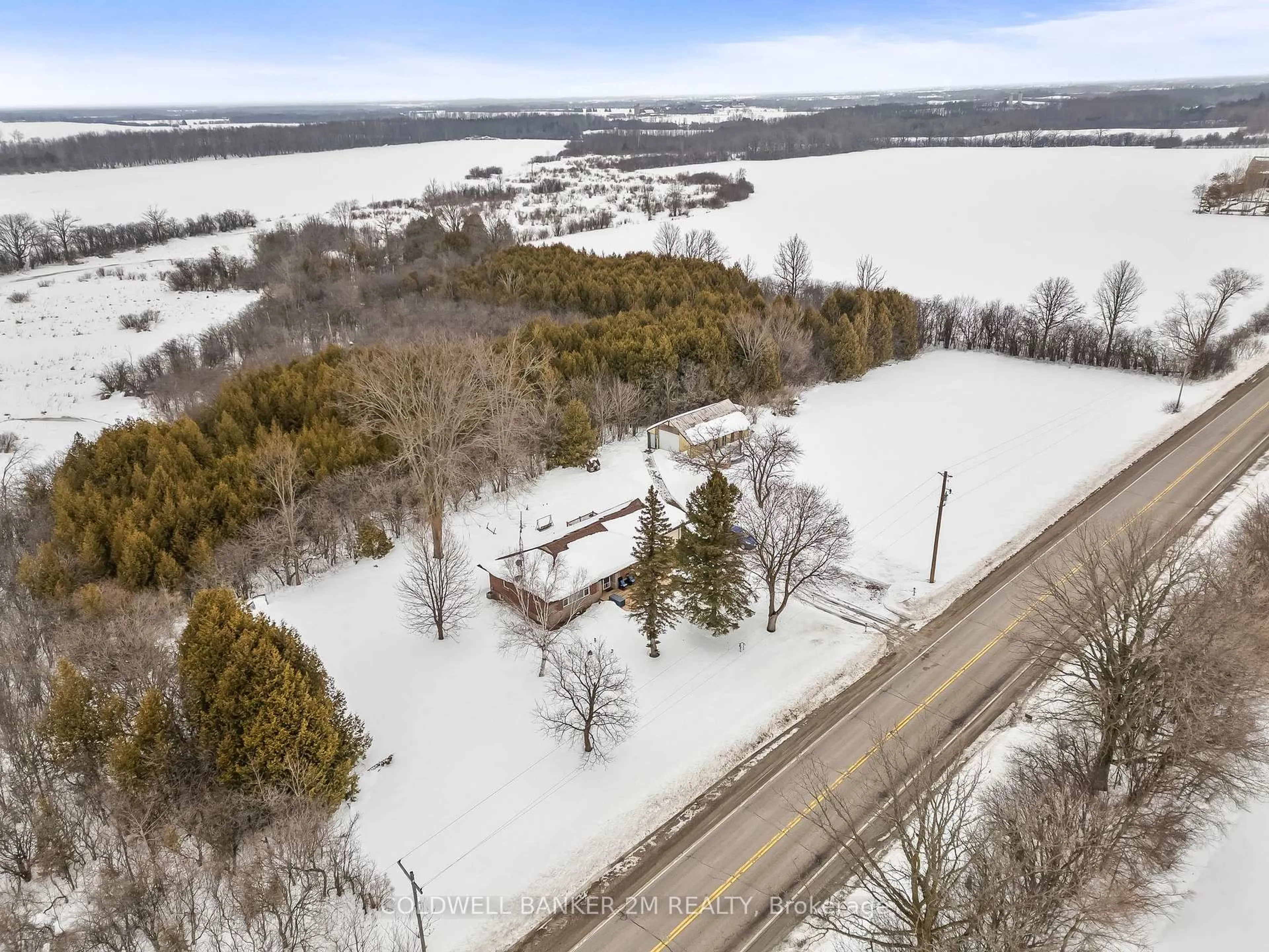 A pic from outside/outdoor area/front of a property/back of a property/a pic from drone, water/lake/river/ocean view for 1275 Regional Road 12 N/A, Brock Ontario L0E 1E0
