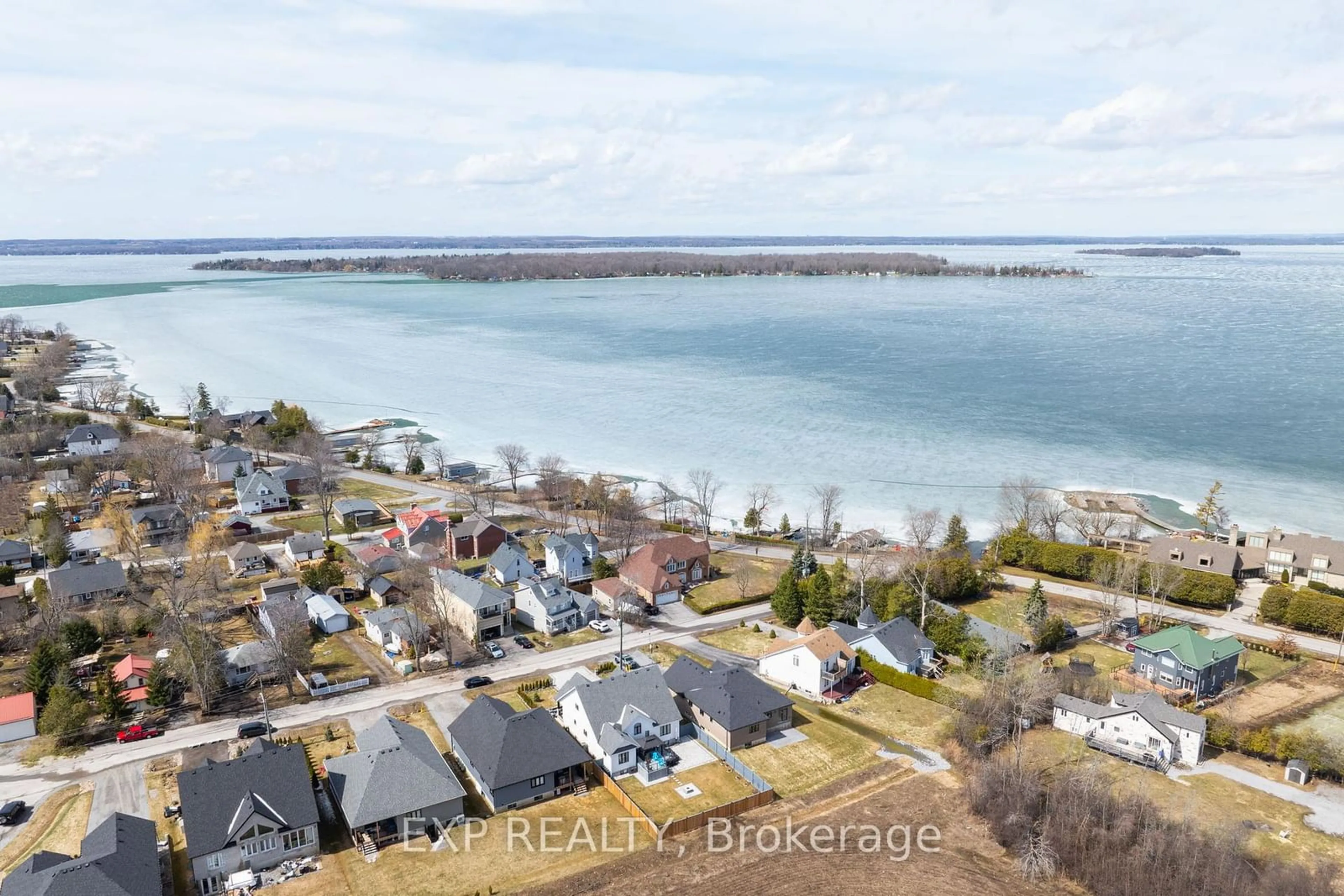 A pic from outside/outdoor area/front of a property/back of a property/a pic from drone, water/lake/river/ocean view for 847 Trivetts Rd, Georgina Ontario L4P 3E9