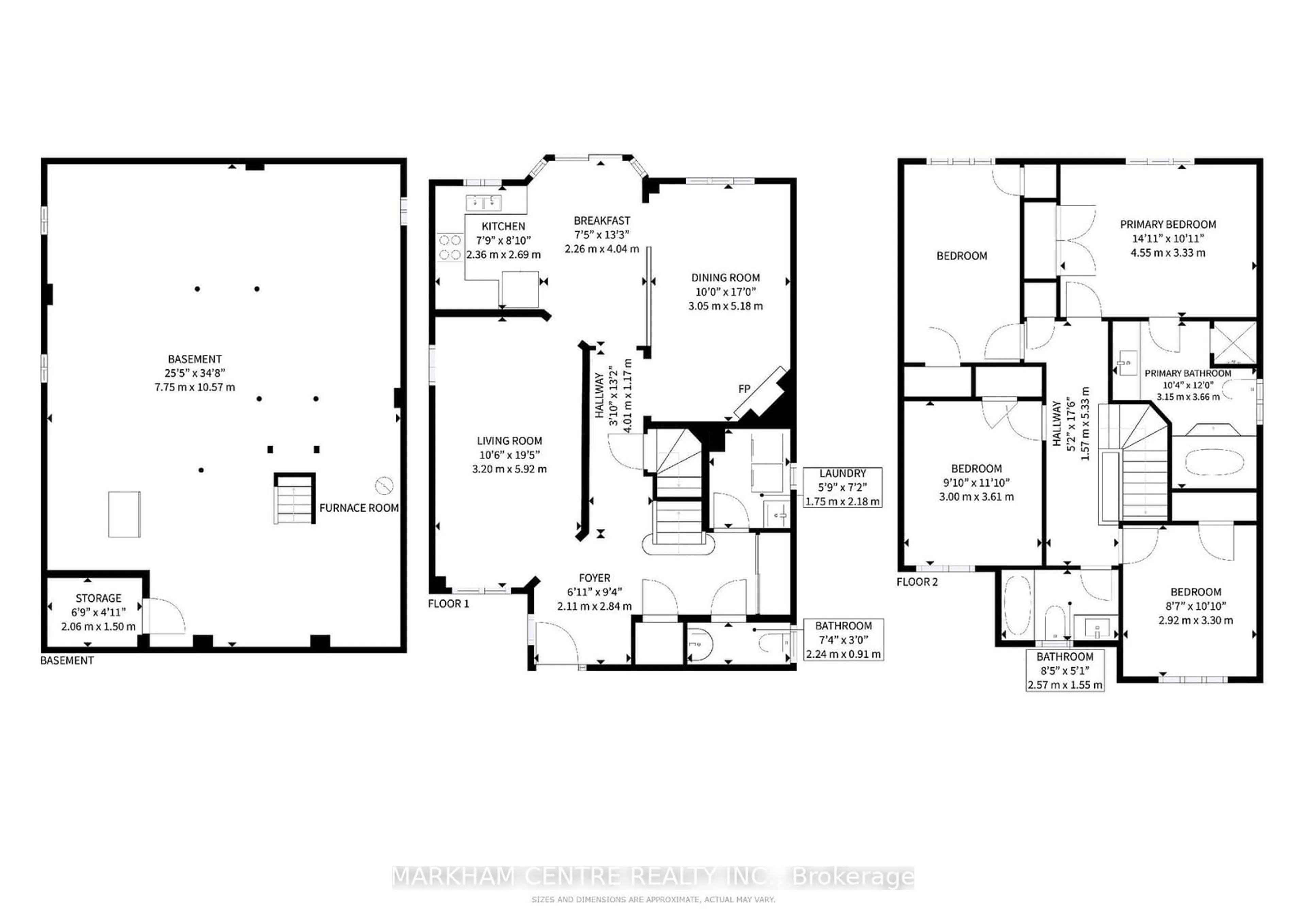 Floor plan for 131 Roxbury St, Markham Ontario L3S 3T1