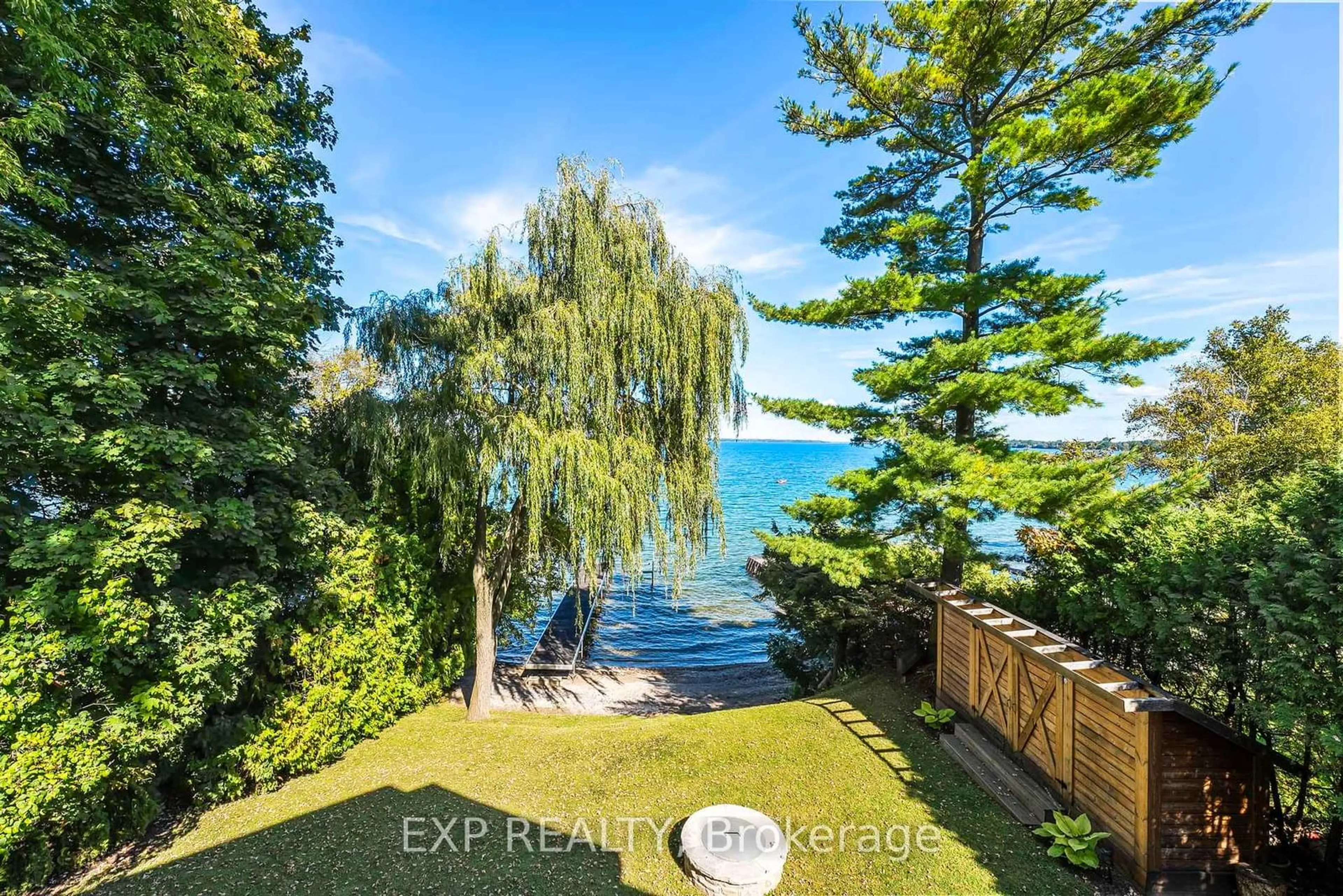 A pic from outside/outdoor area/front of a property/back of a property/a pic from drone, water/lake/river/ocean view for 21 Pinery Lane, Georgina Ontario L0E 1L0