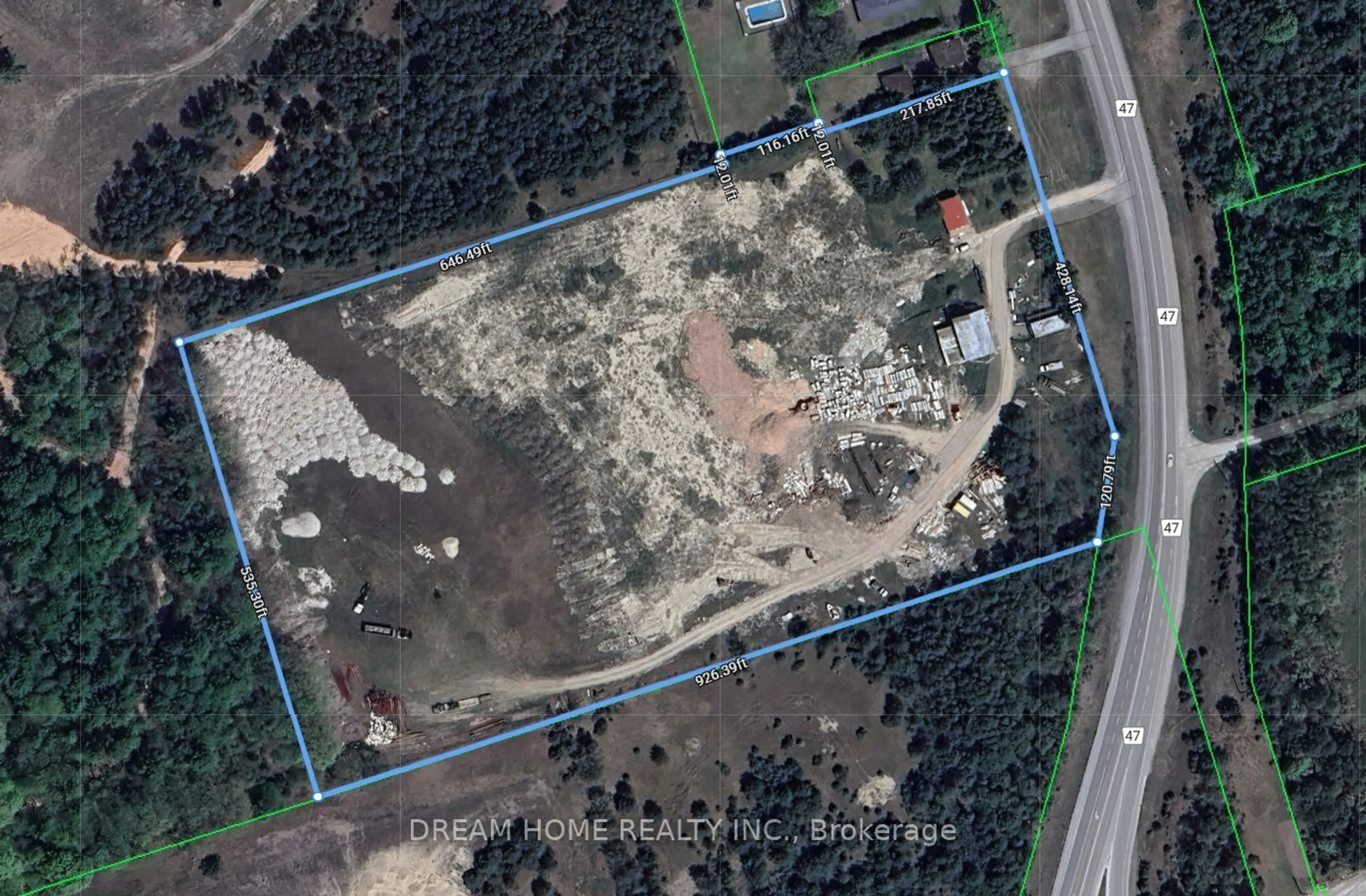 A pic from outside/outdoor area/front of a property/back of a property/a pic from drone, building for 4850 Hwy 47 N/A, Uxbridge Ontario L9P 1R4
