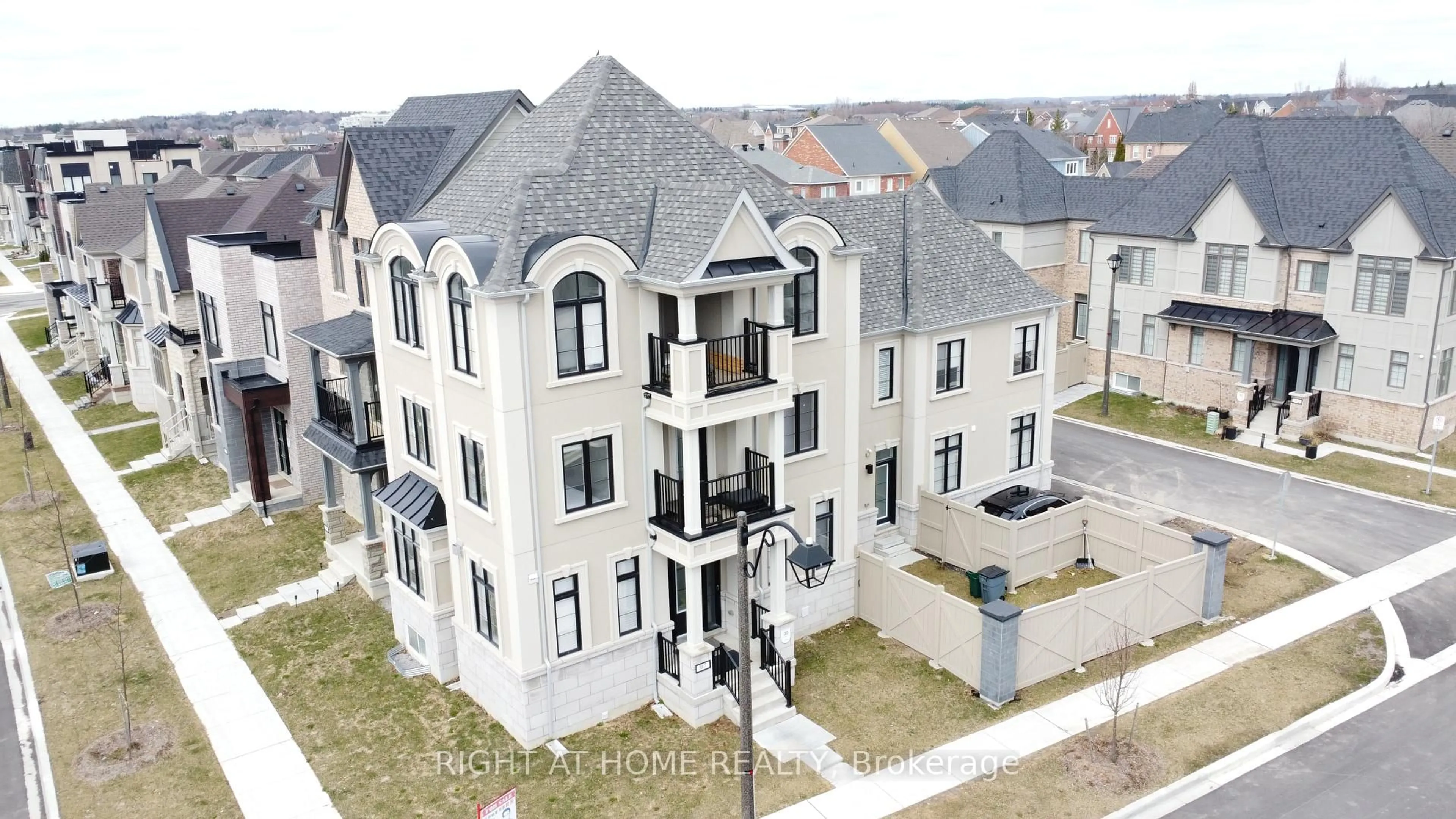 A pic from outside/outdoor area/front of a property/back of a property/a pic from drone, unknown for 97 Guardhouse Cres, Markham Ontario L6C 3J9