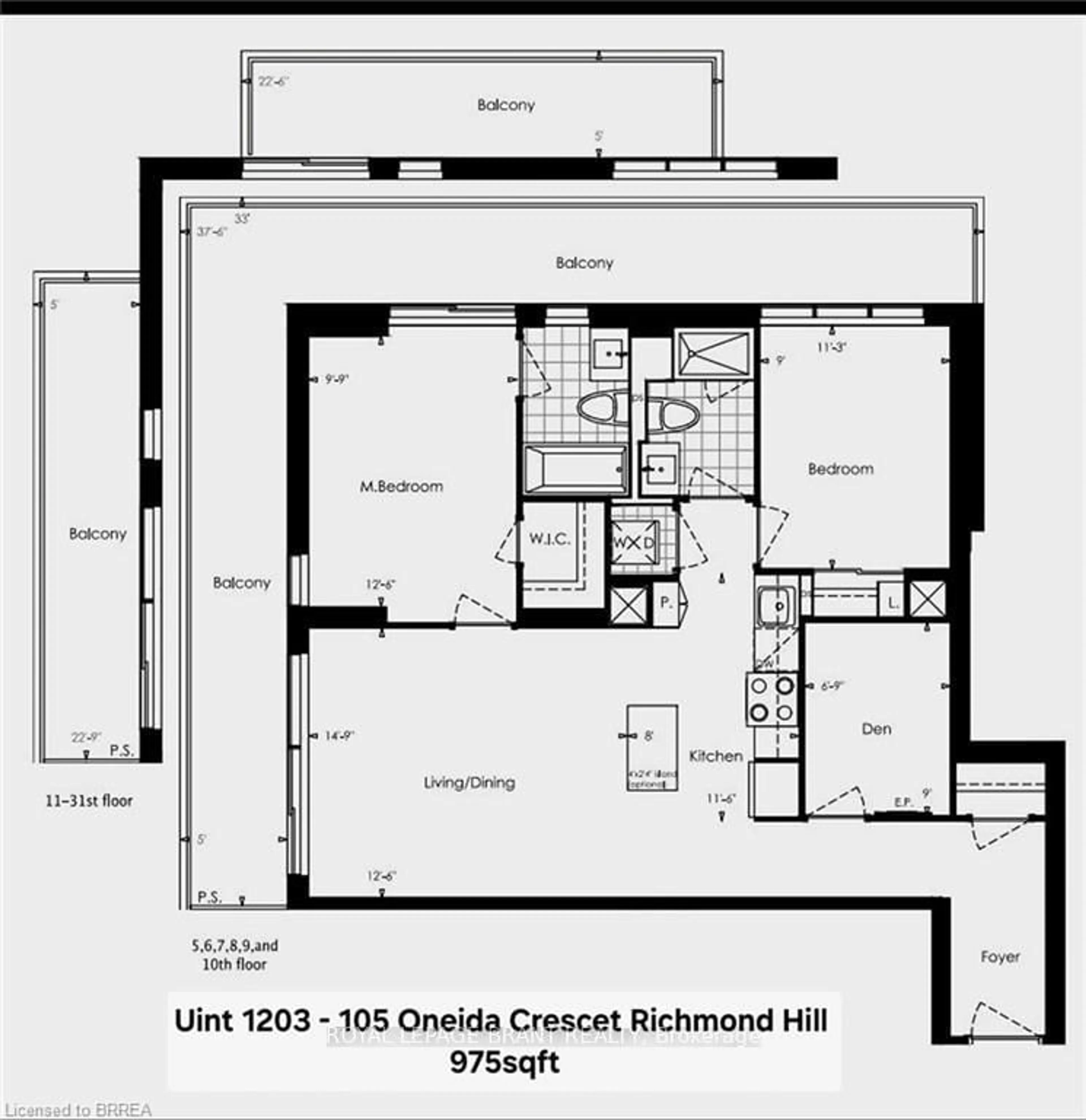 Floor plan for 105 Oneida Cres ##1203, Richmond Hill Ontario L4B 0H6