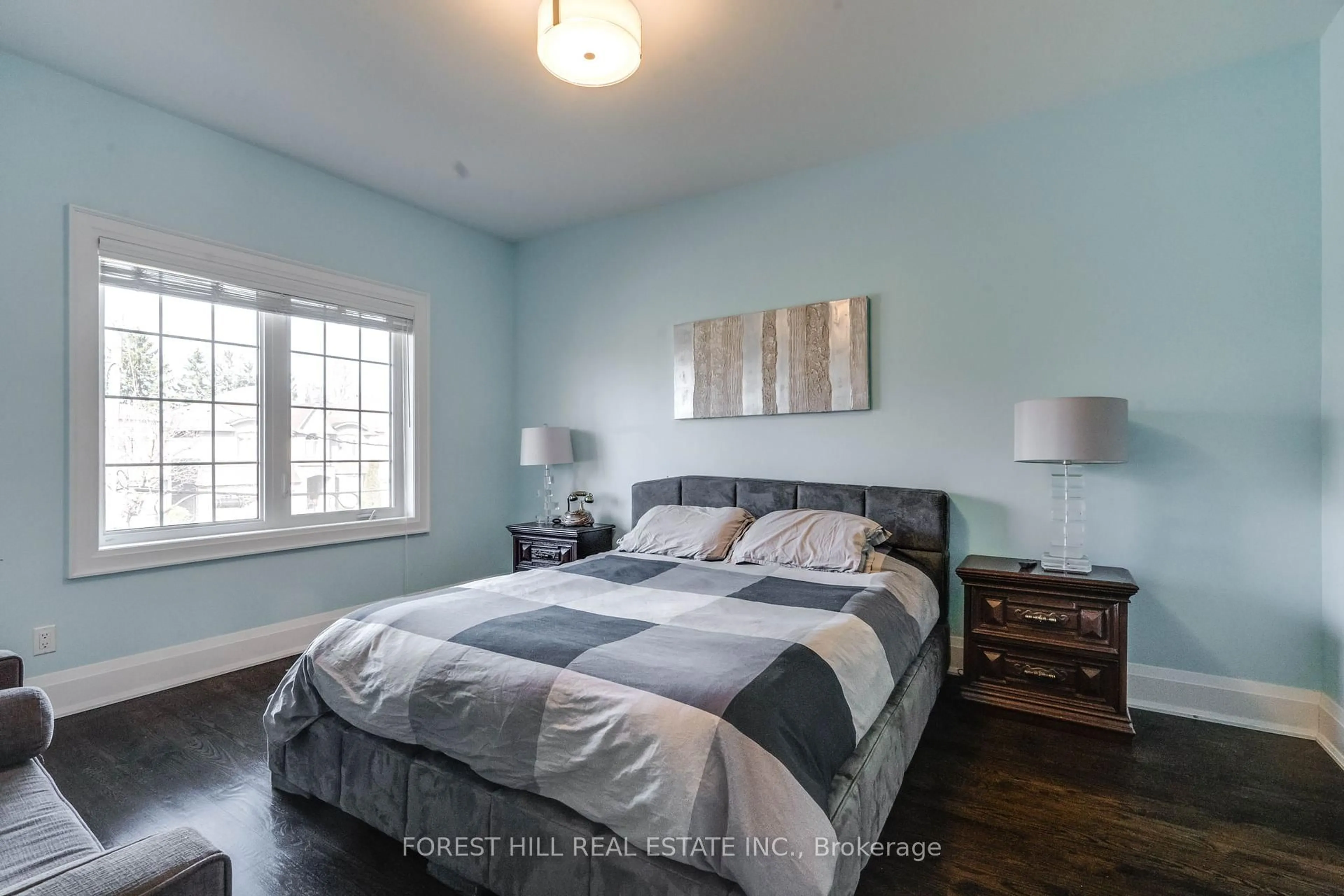 Bedroom with bed, wood/laminate floor for 267 King High Dr, Vaughan Ontario L4J 3N3