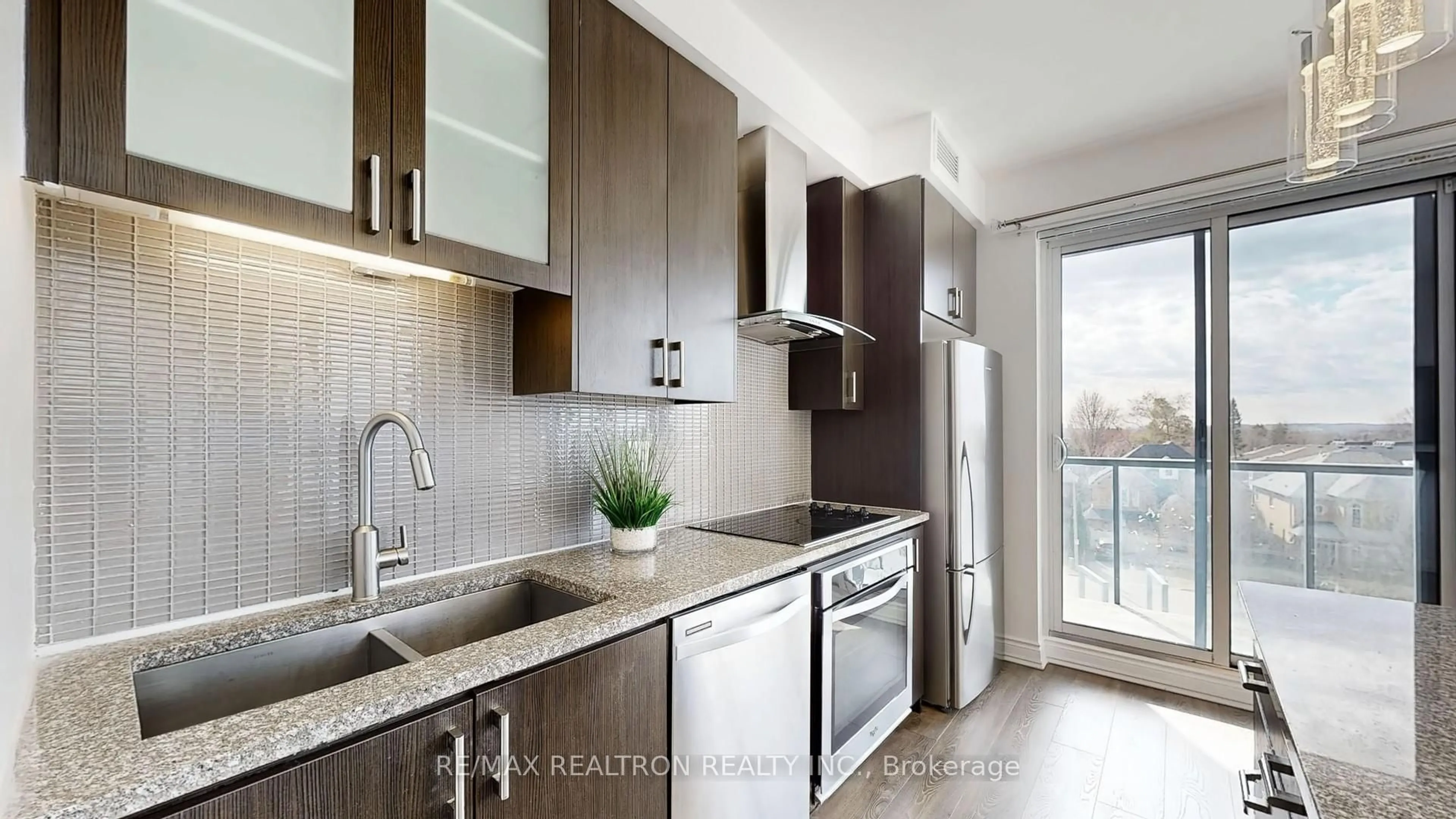 Contemporary kitchen, ceramic/tile floor for 9088 Yonge St #302A, Richmond Hill Ontario L4C 0Y6