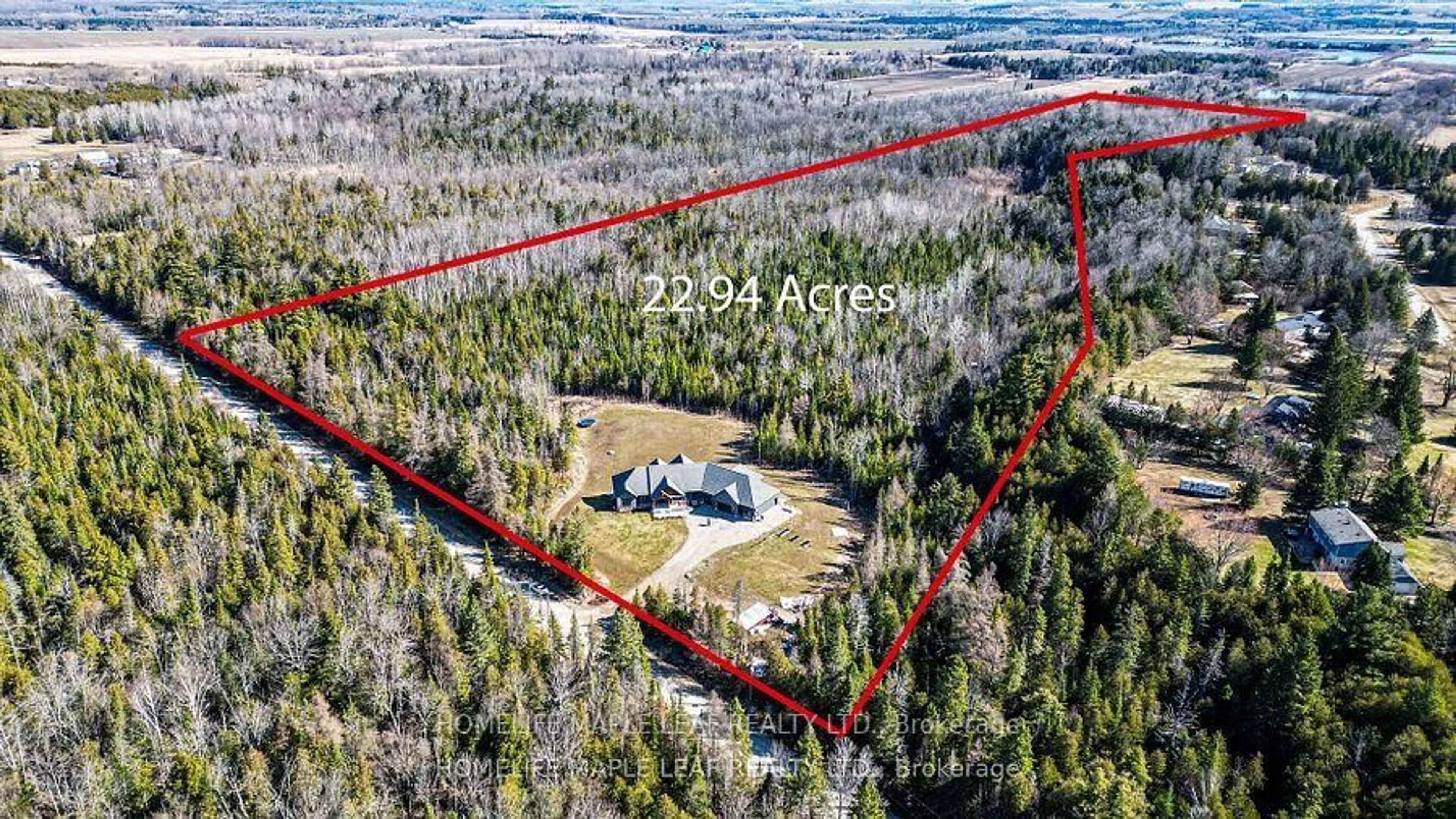 A pic from outside/outdoor area/front of a property/back of a property/a pic from drone, forest/trees view for 5571 Concession Rd 2 N/A, Adjala-Tosorontio Ontario L0M 1J0