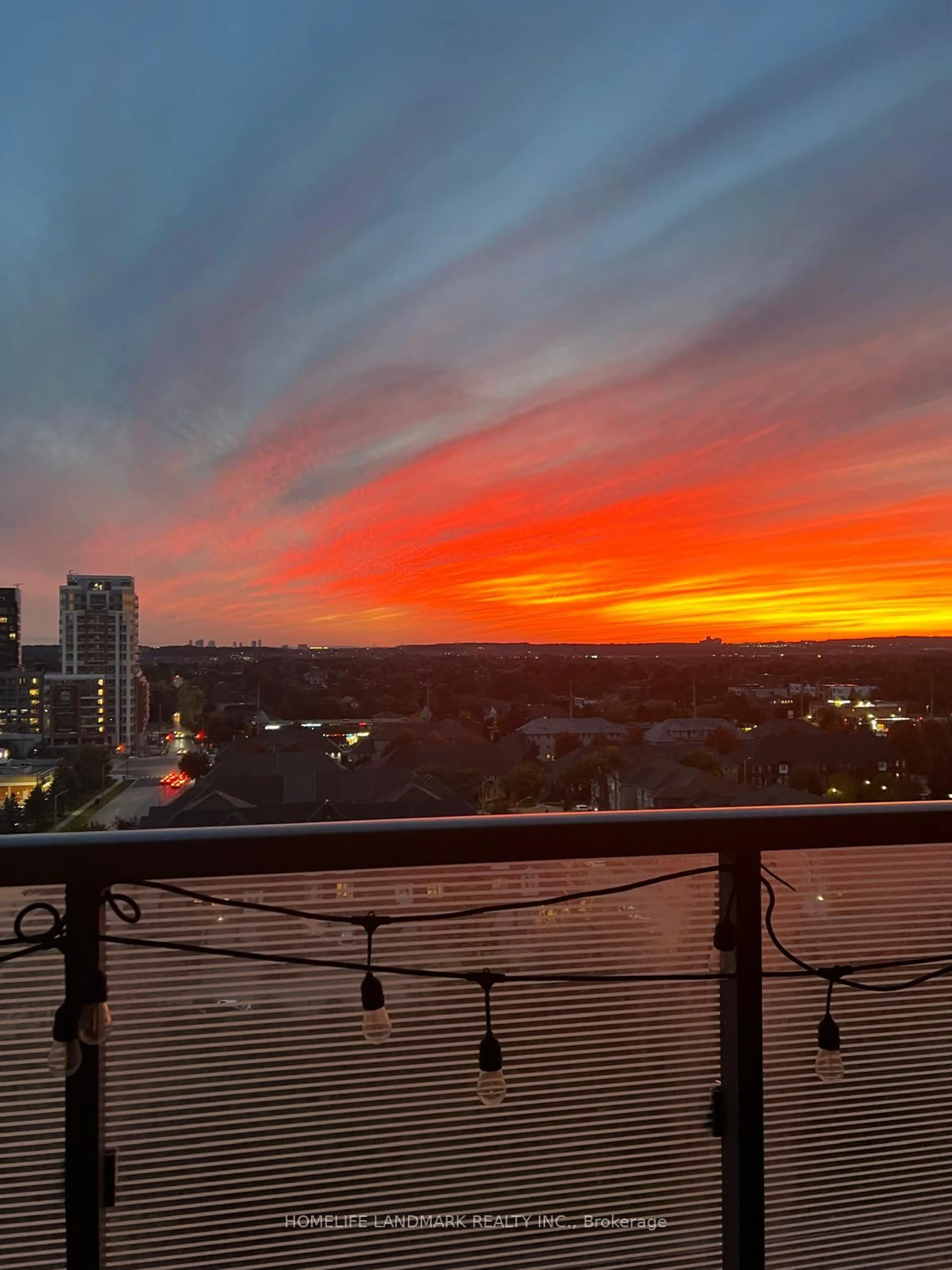 Balcony in the apartment, city buildings view from balcony for 85 Oneida Cres #1016, Richmond Hill Ontario L4B 0H4