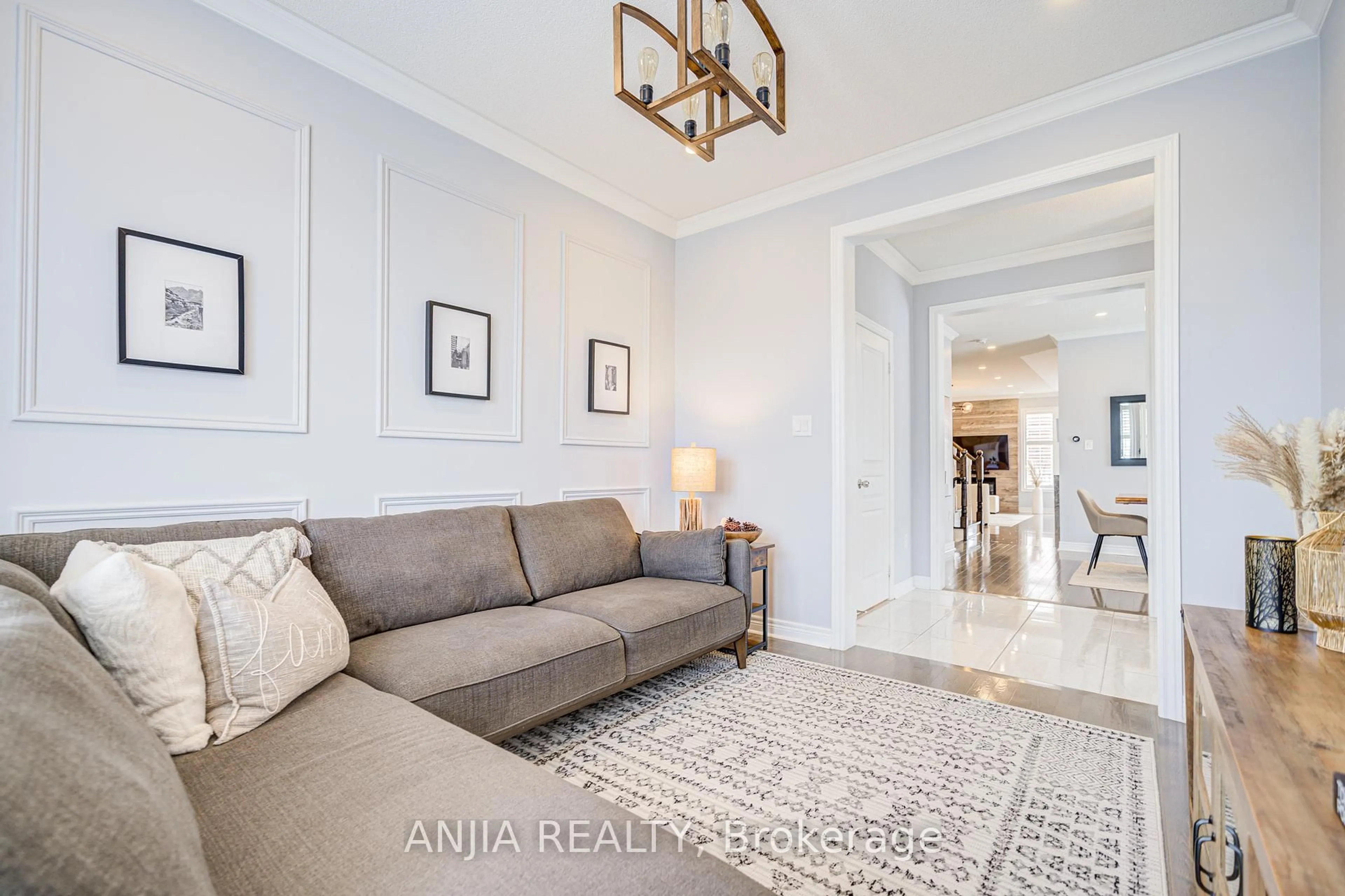 Living room with furniture, ceramic/tile floor for 34 Frederick Stamm Cres, Markham Ontario L6C 0X3