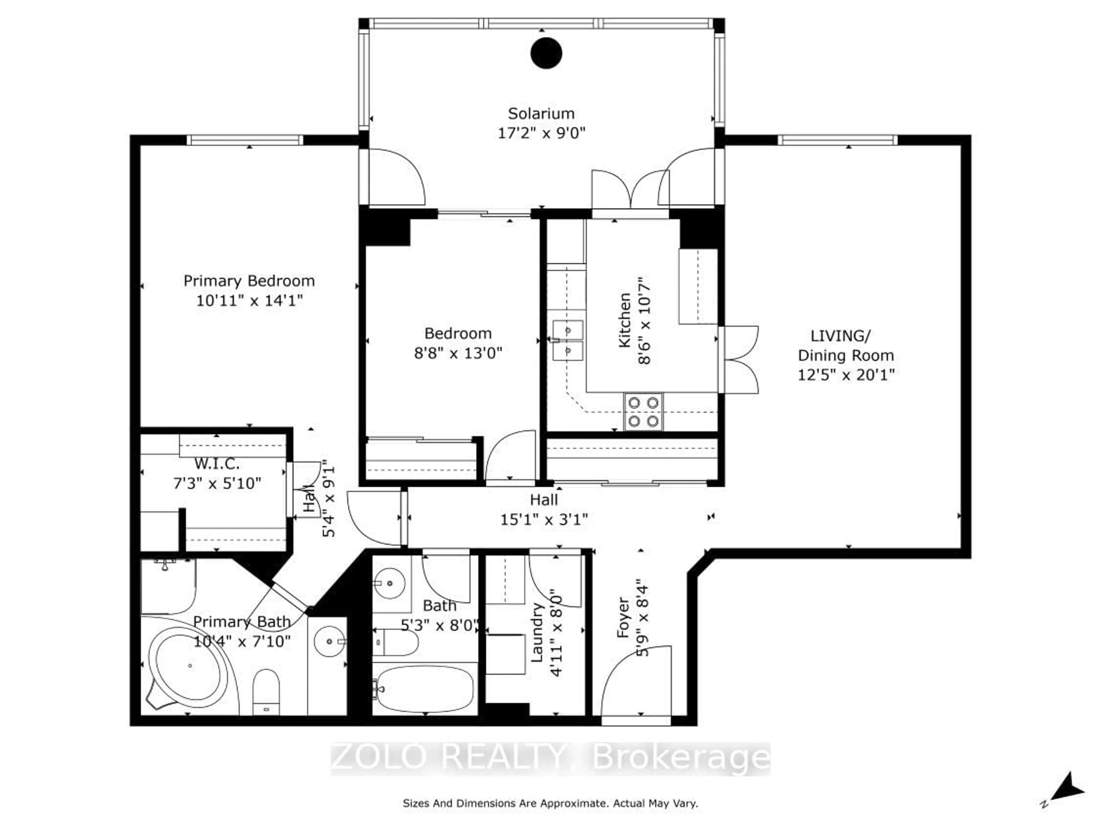 Floor plan for 40 Harding Blvd #911, Richmond Hill Ontario L4C 9S5
