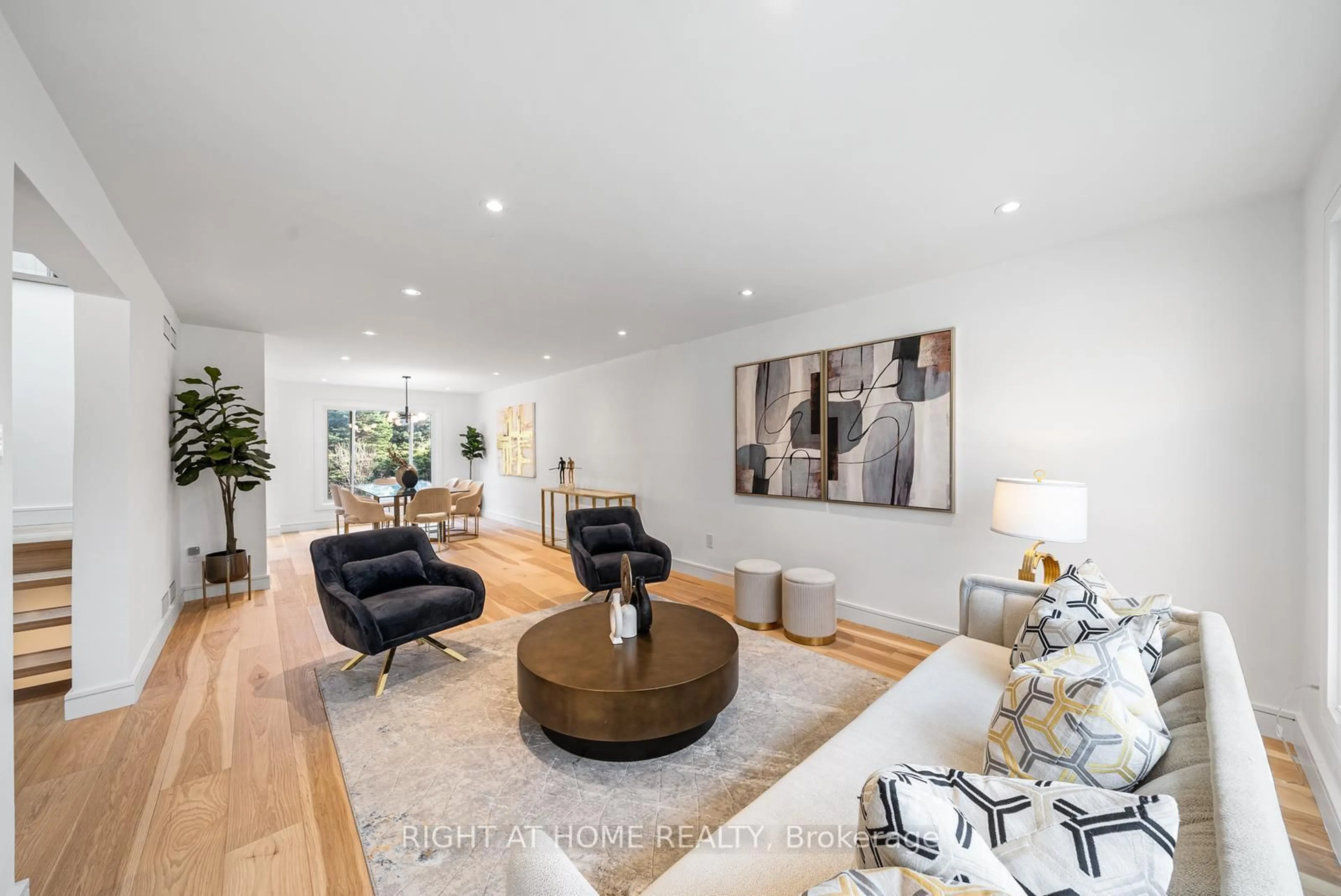Living room with furniture, wood/laminate floor for 93 Pemberton Rd, Richmond Hill Ontario L4C 3T6