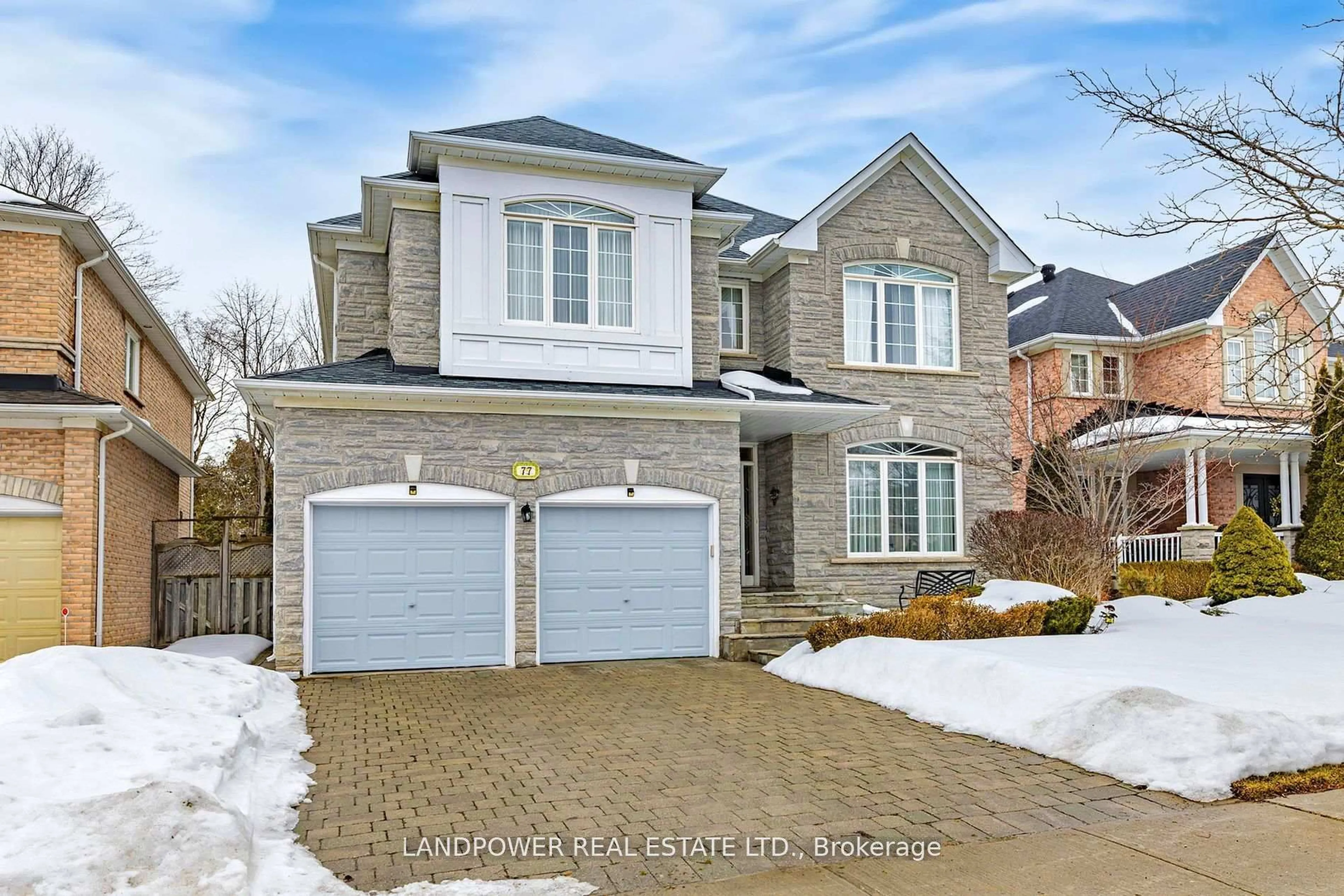 Home with brick exterior material, street for 77 Burndenford Cres, Markham Ontario L3P 7S9