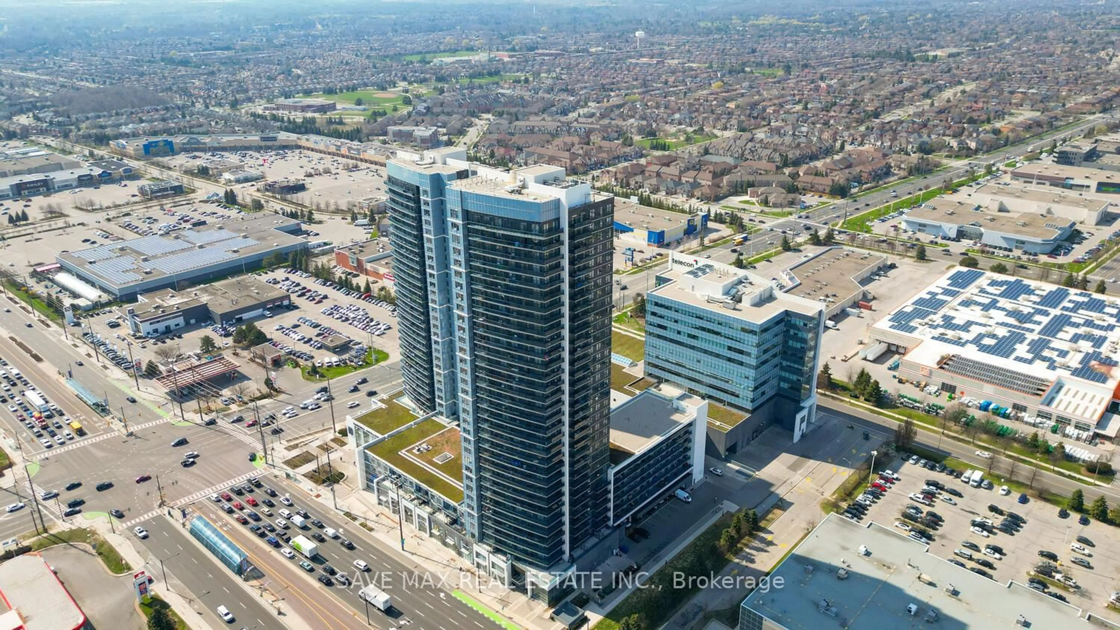 A pic from outside/outdoor area/front of a property/back of a property/a pic from drone, city buildings view from balcony for 3600 Highway 7 Rd #507, Vaughan Ontario L4L 0G7
