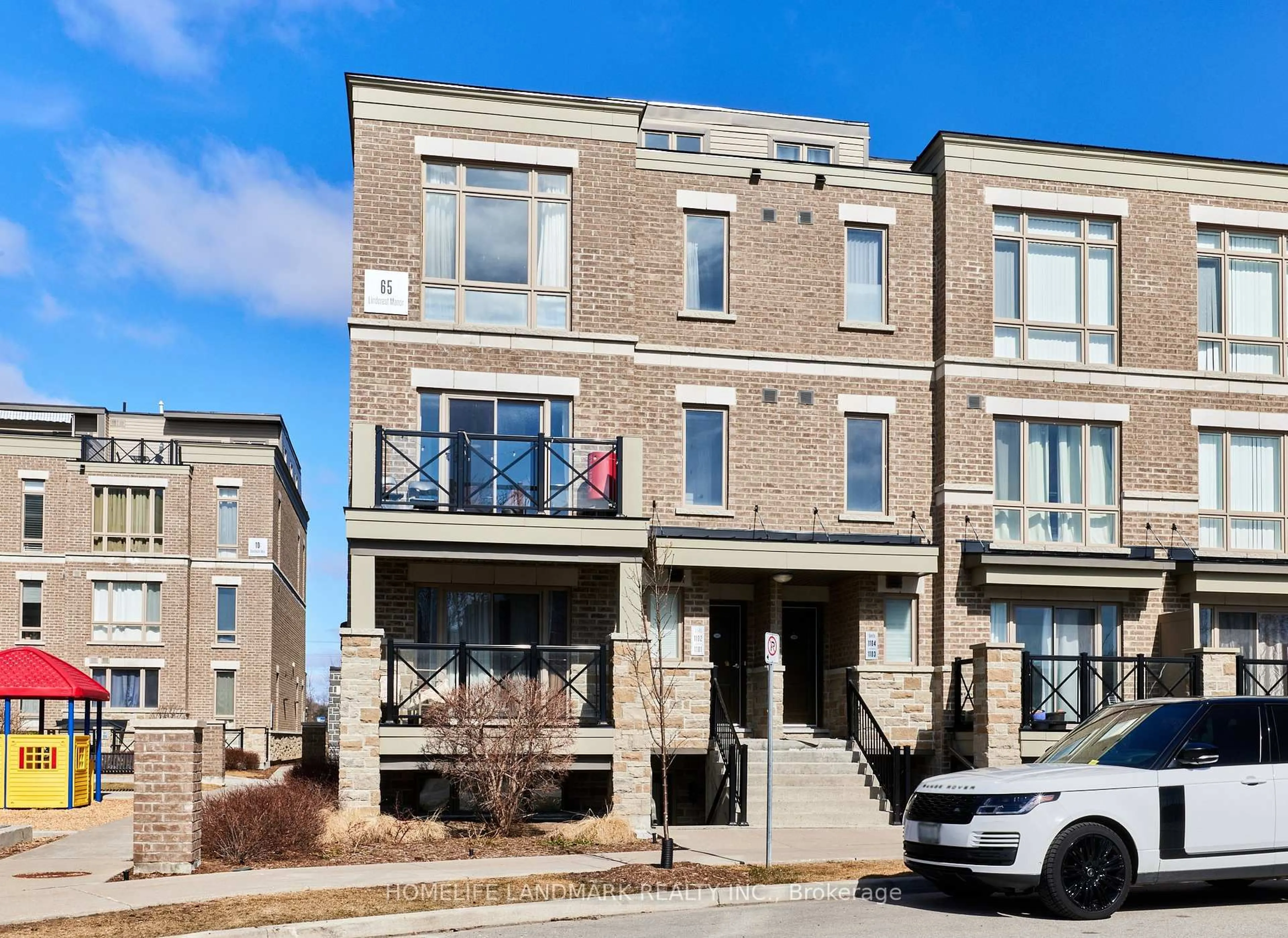 Home with brick exterior material, street for 65 Lindcrest Manr #1102, Markham Ontario L6B 1N3