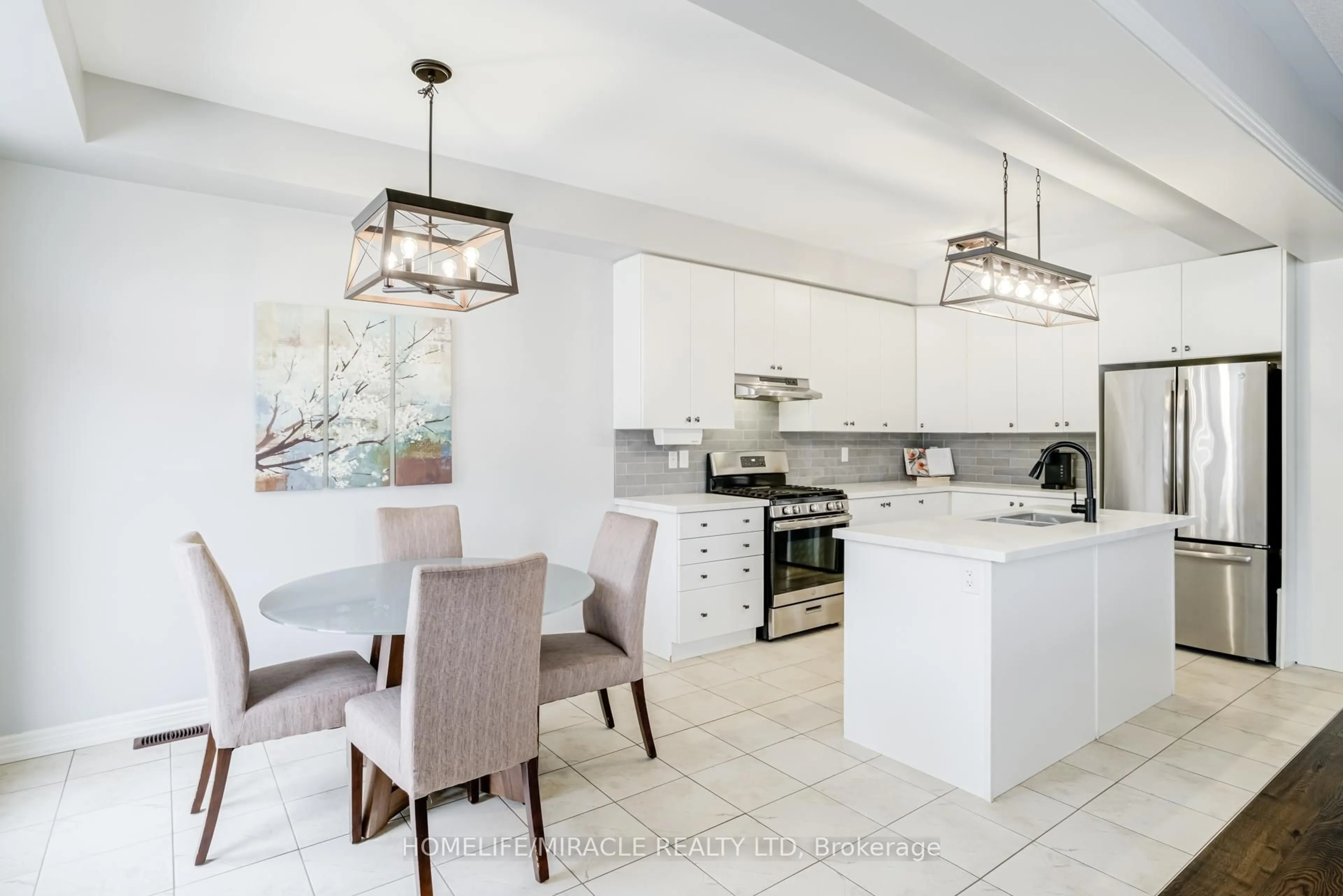 Contemporary kitchen, ceramic/tile floor for 36 Hoard Ave, New Tecumseth Ontario L9R 0M3
