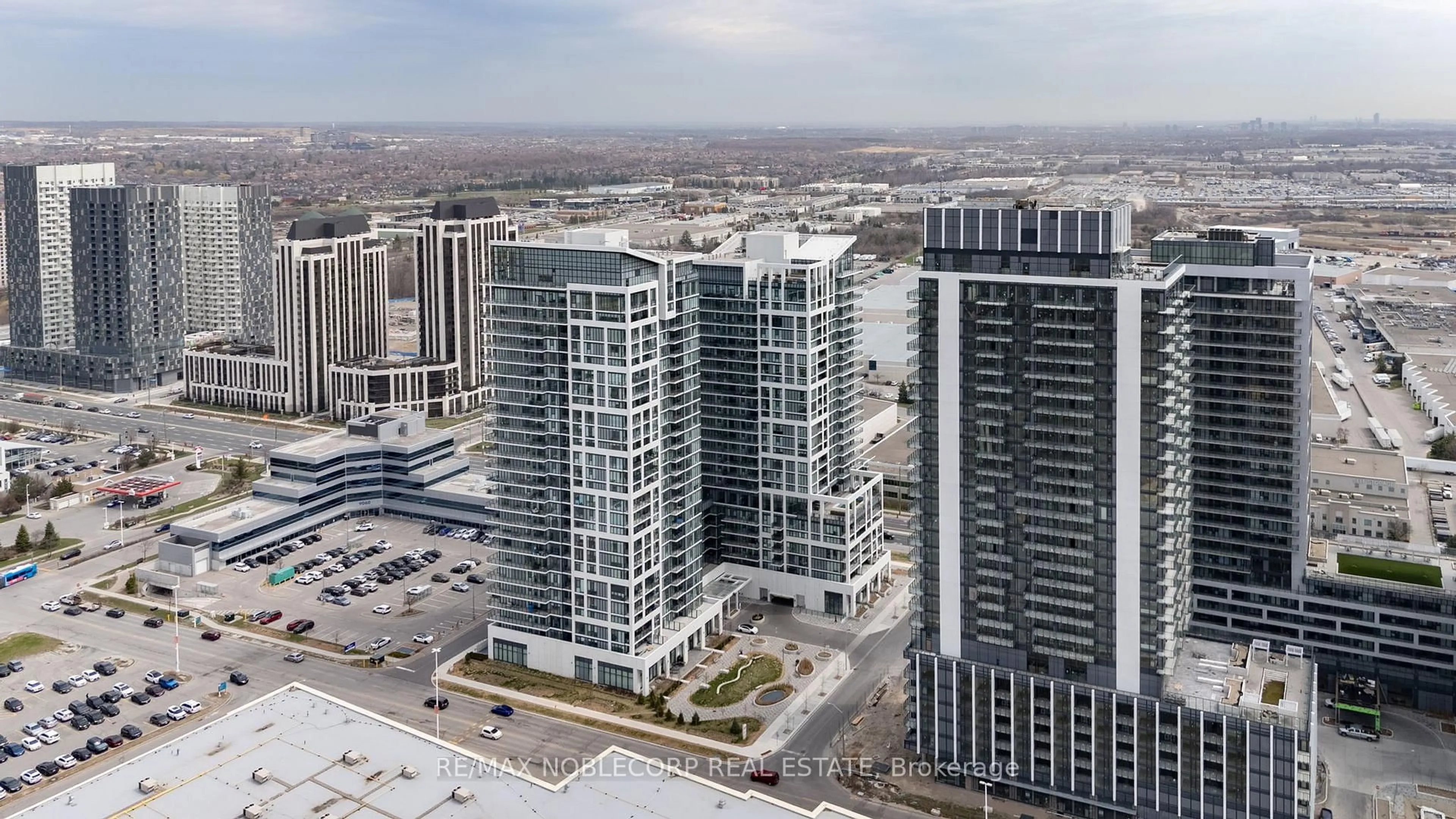 A pic from outside/outdoor area/front of a property/back of a property/a pic from drone, city buildings view from balcony for 9000 Jane St #2214, Vaughan Ontario L4K 0M6
