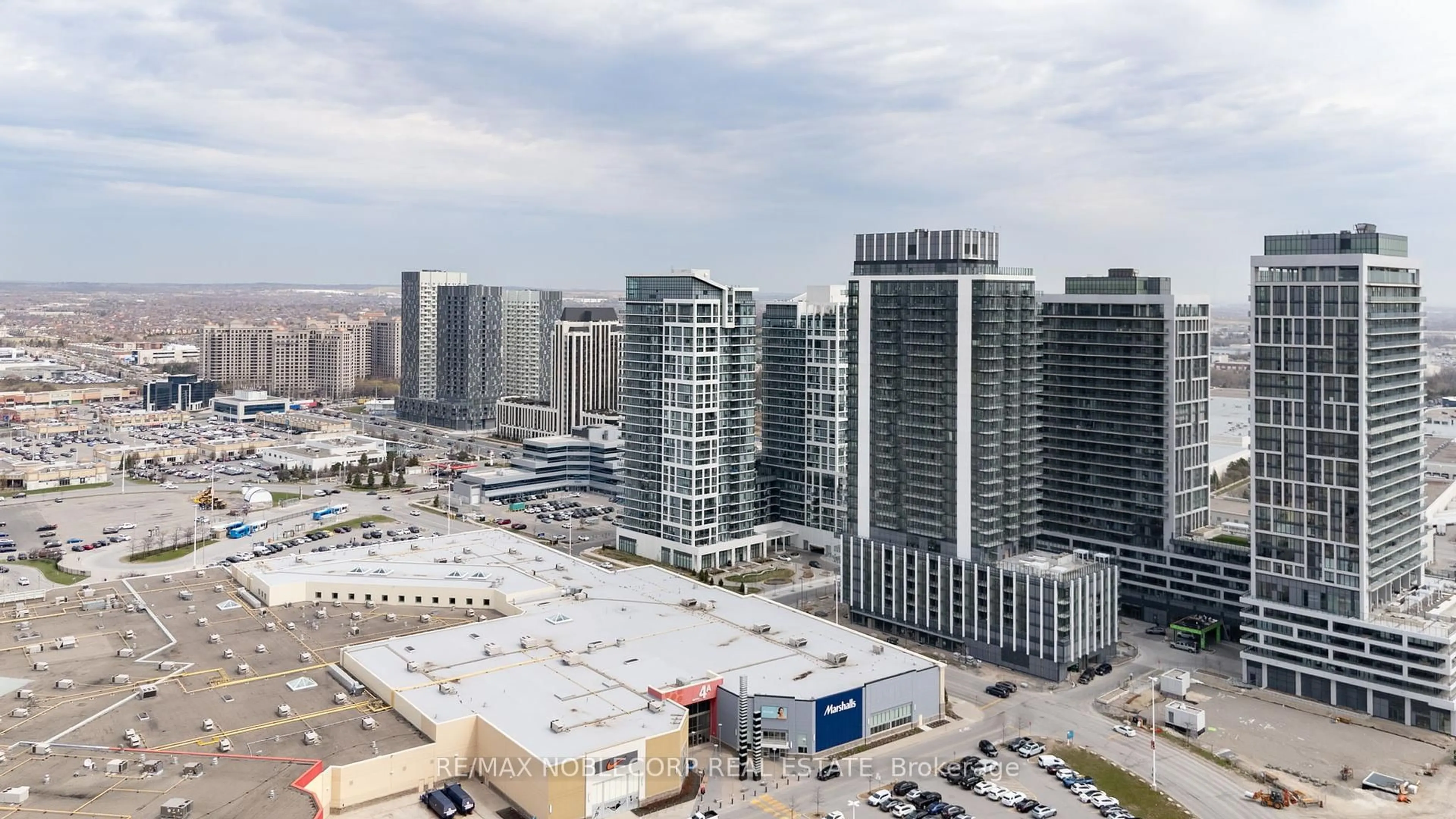 A pic from outside/outdoor area/front of a property/back of a property/a pic from drone, city buildings view from balcony for 9000 Jane St #2214, Vaughan Ontario L4K 0M6