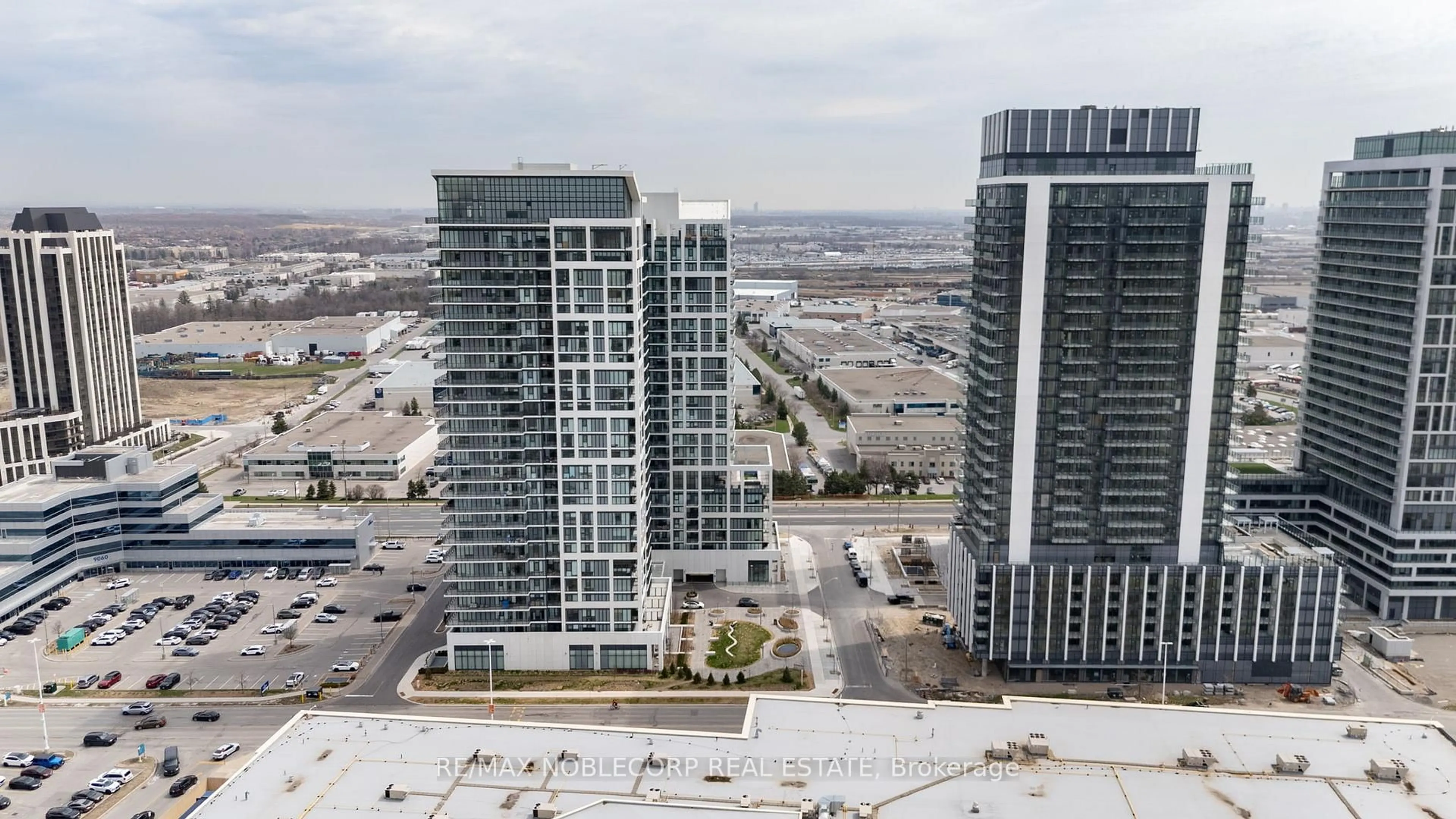 A pic from outside/outdoor area/front of a property/back of a property/a pic from drone, city buildings view from balcony for 9000 Jane St #2214, Vaughan Ontario L4K 0M6