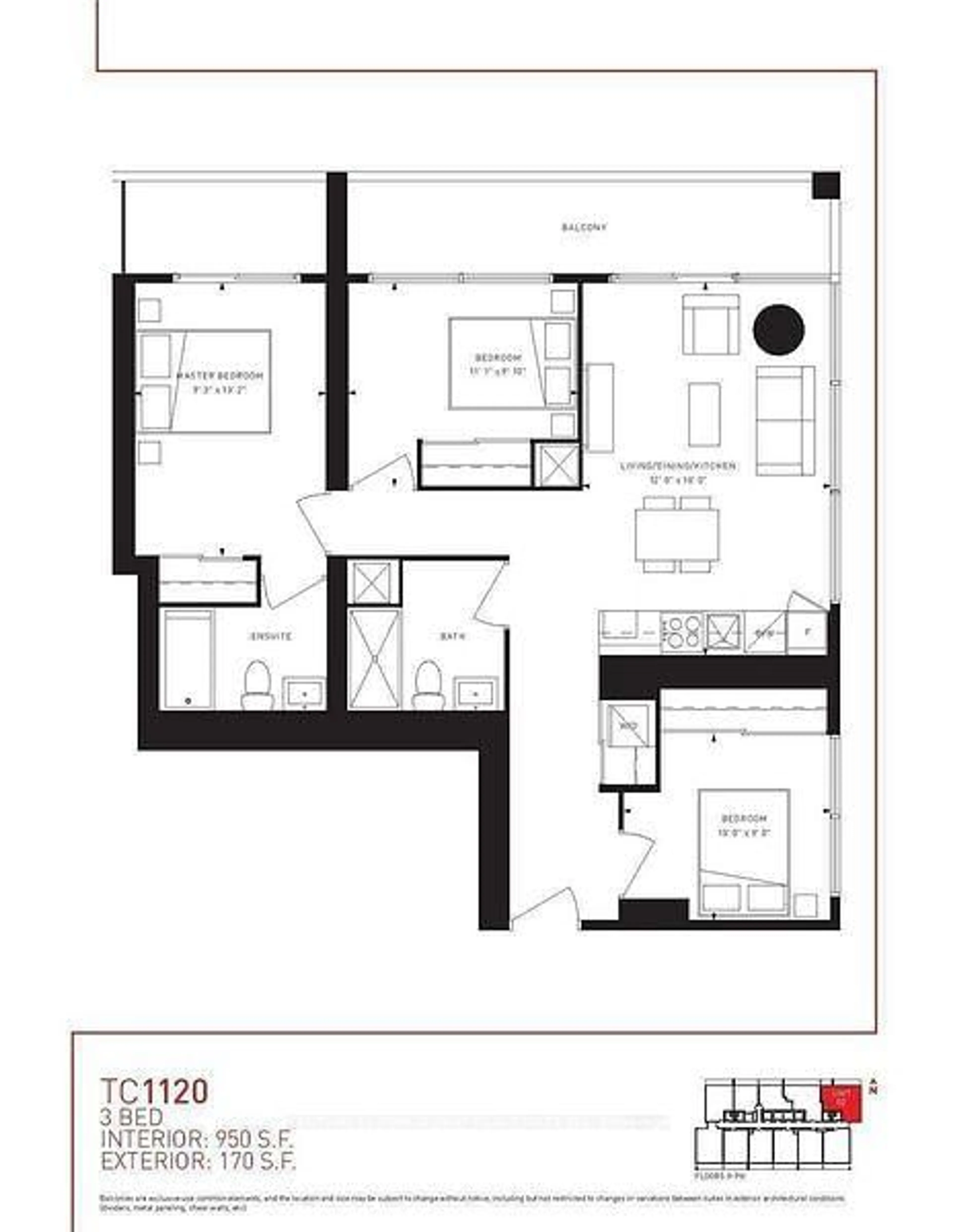 Floor plan for 5 Buttermill Ave #2802, Vaughan Ontario L4K 0J5