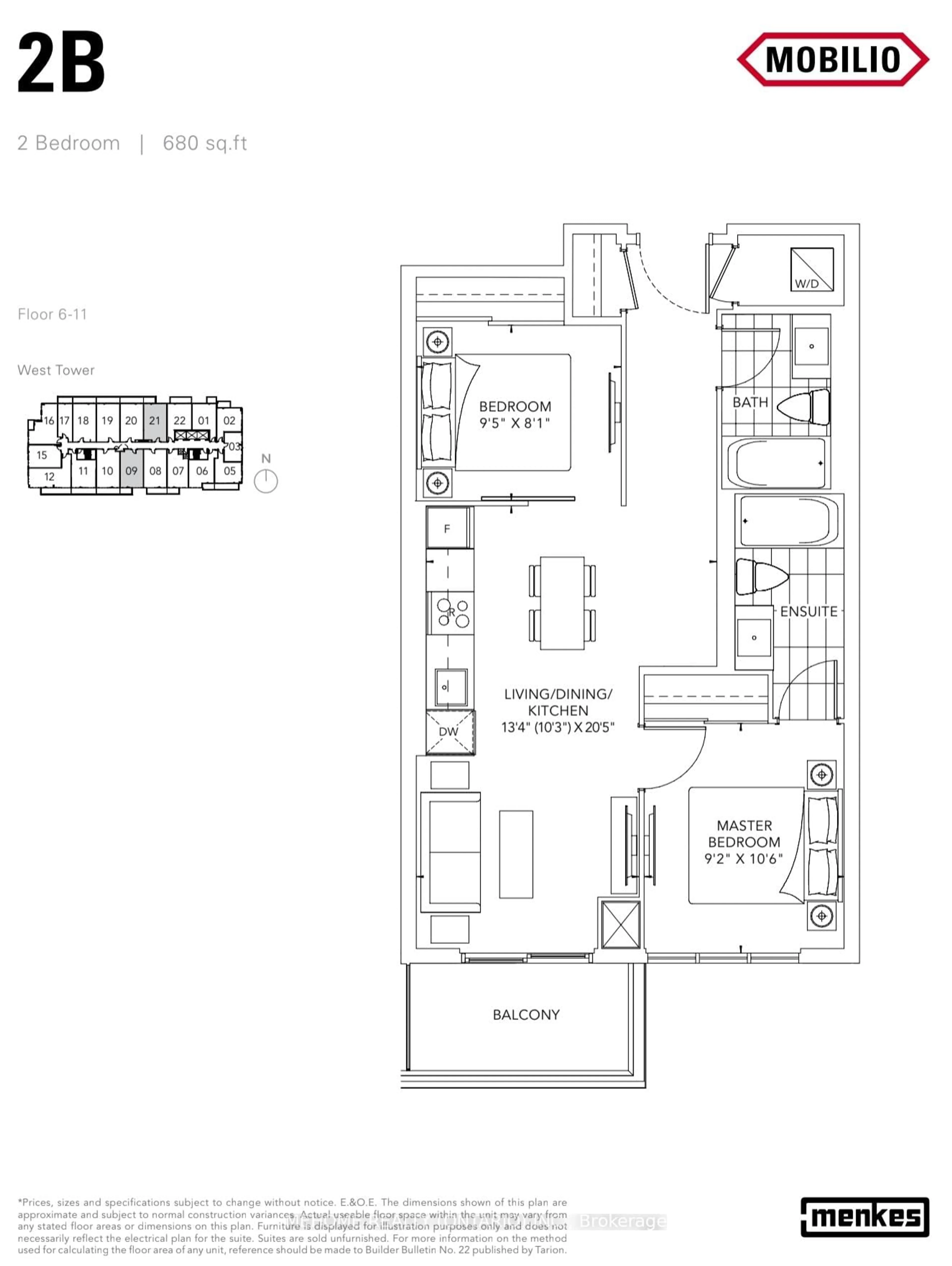 Floor plan for 38 honeycrisp Cres #1021, Vaughan Ontario L4K 0M8