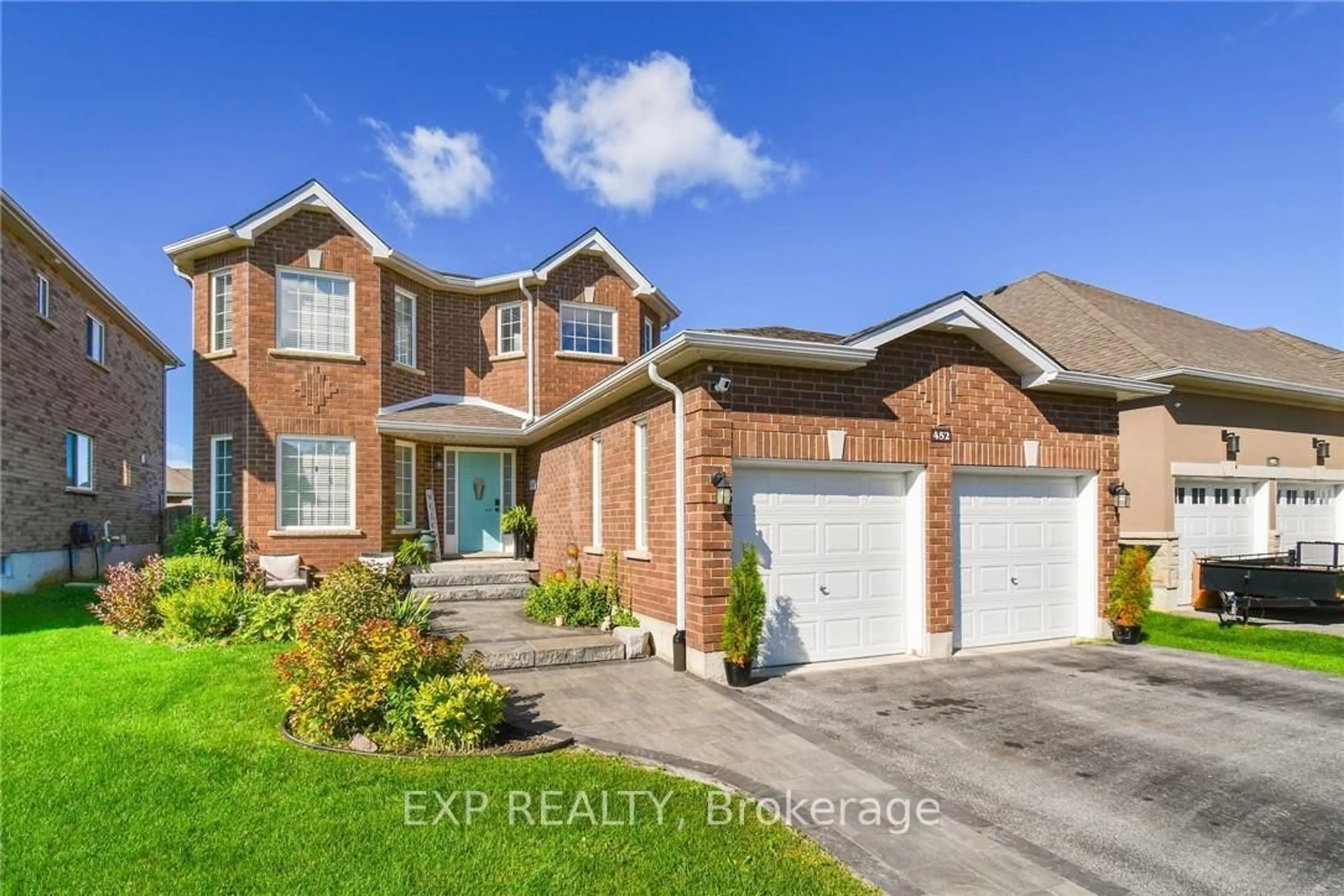 Home with brick exterior material, street for 452 Greenwood Dr, Essa Ontario L0M 1B6