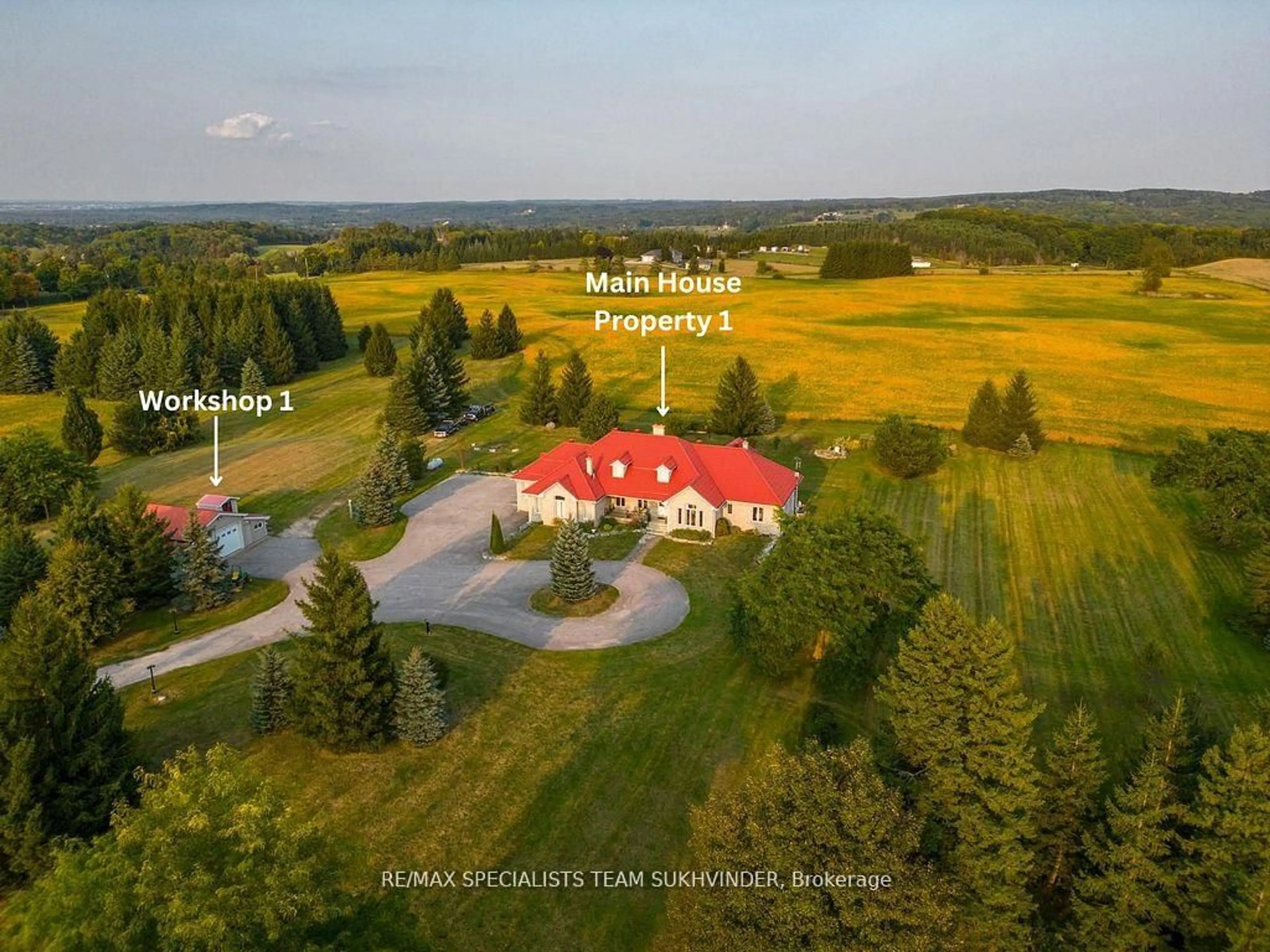 A pic from outside/outdoor area/front of a property/back of a property/a pic from drone, mountain view for 5897 17th Sdrd, King Ontario L0G 1T0