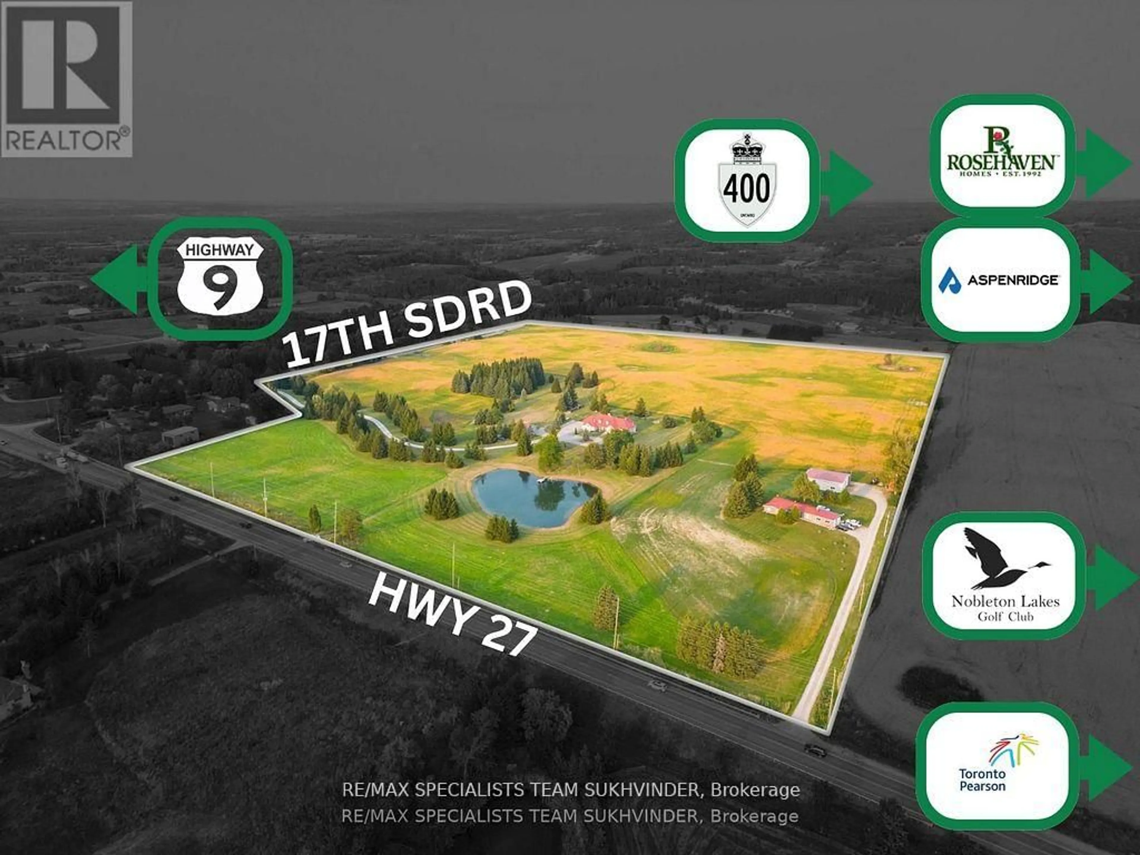A pic from outside/outdoor area/front of a property/back of a property/a pic from drone, unknown for 5897 17th Sdrd, King Ontario L0G 1T0