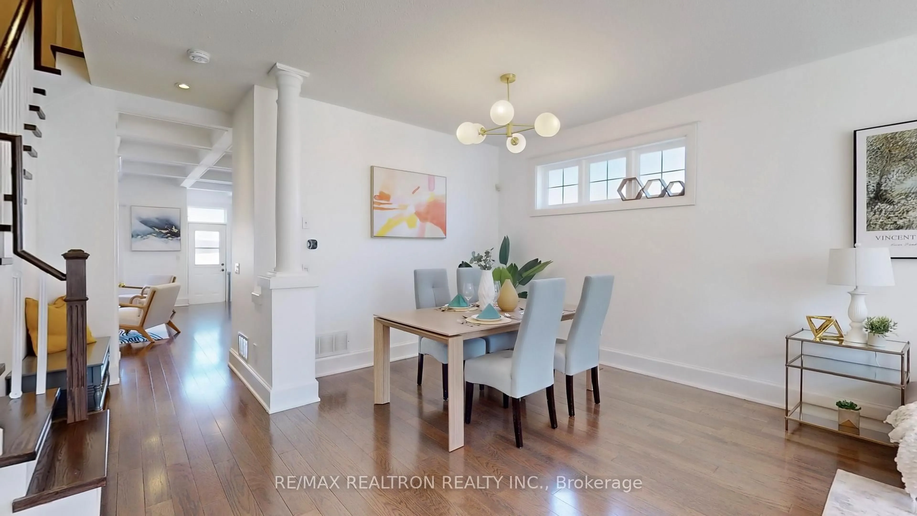Dining room, wood/laminate floor for 78 Prospector's Dr, Markham Ontario L6C 1Z1