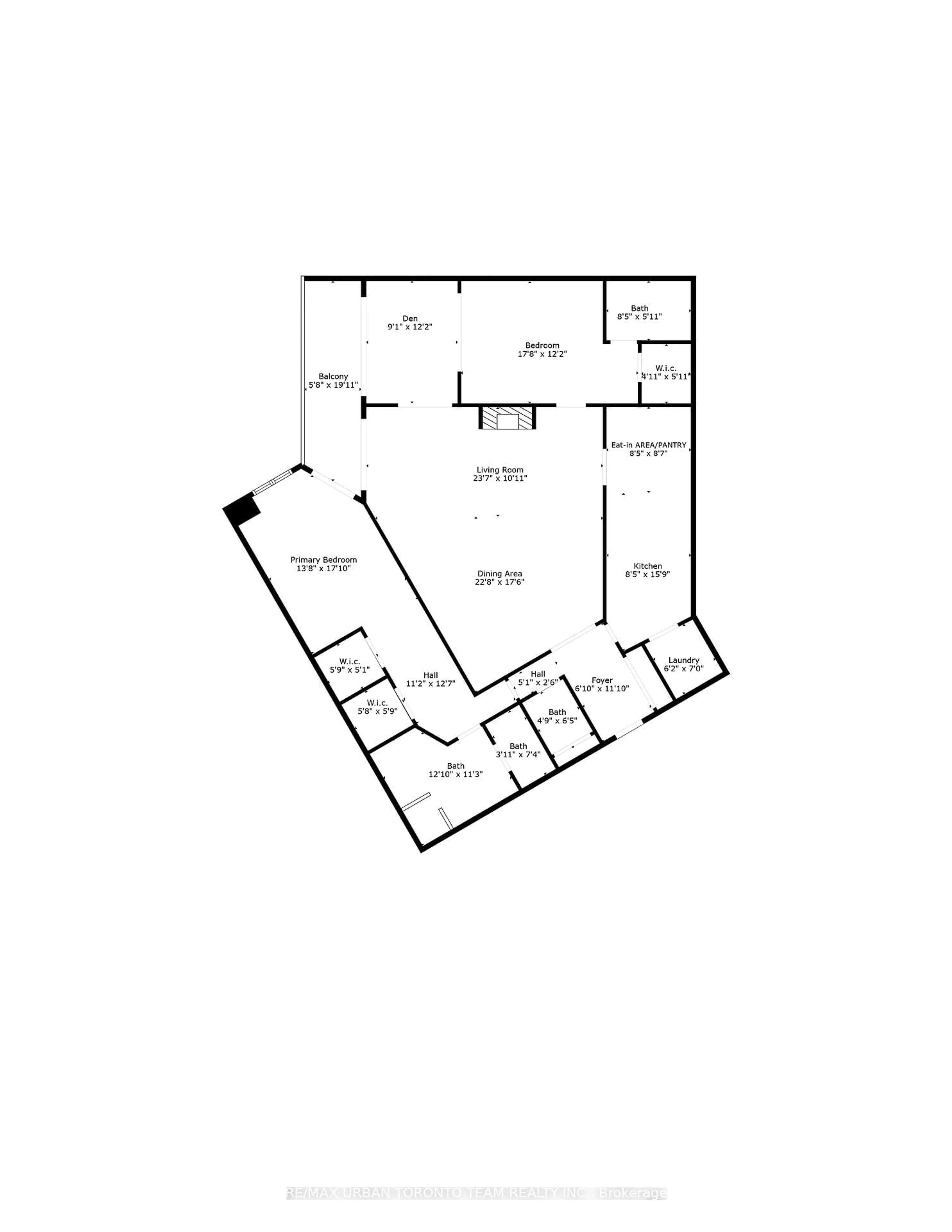 Floor plan for 610 Bullock Dr #1012, Markham Ontario L3R 0G1