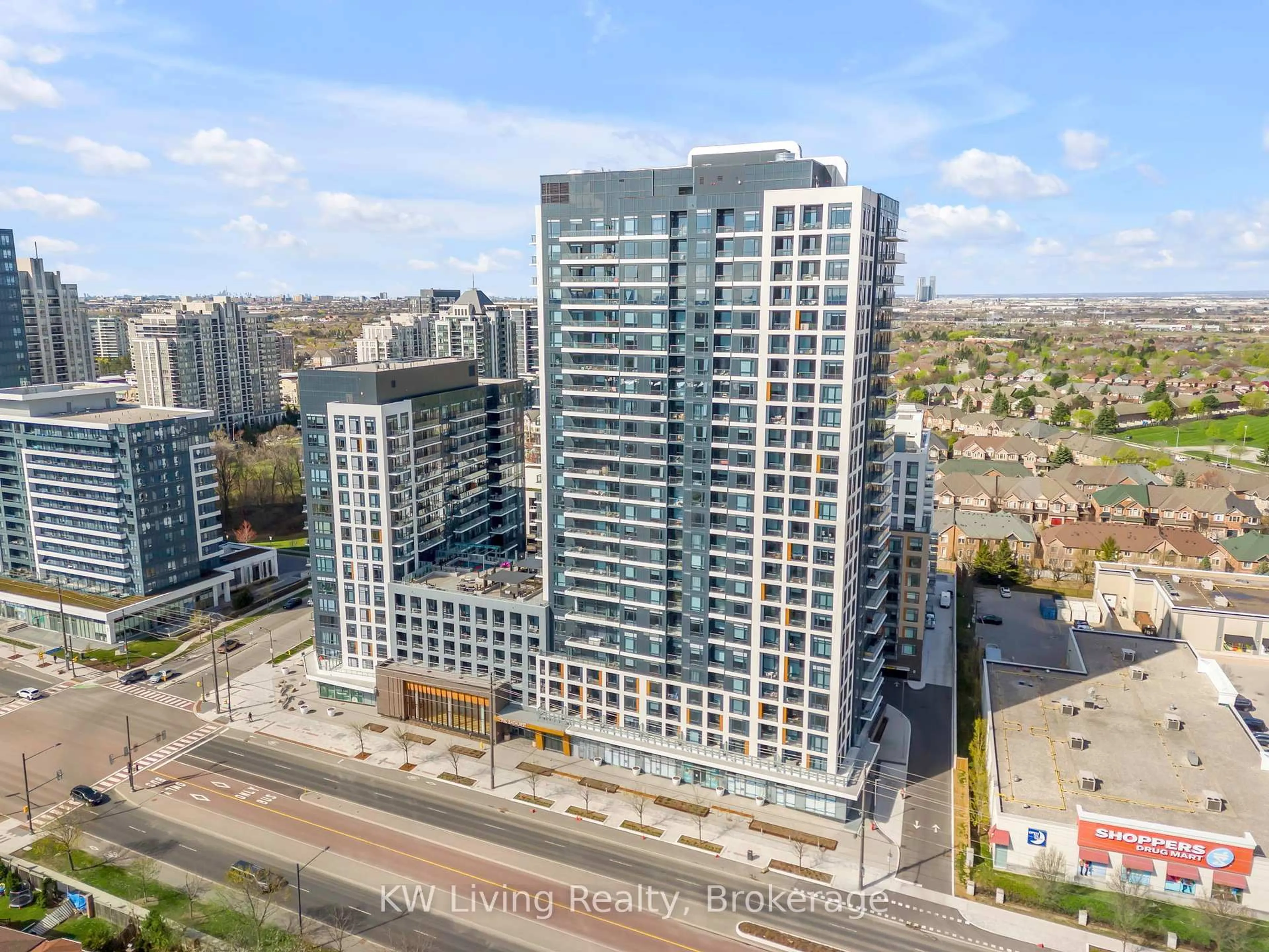 A pic from outside/outdoor area/front of a property/back of a property/a pic from drone, city buildings view from balcony for 7950 Bathurst St #A611, Vaughan Ontario L4J 0B8