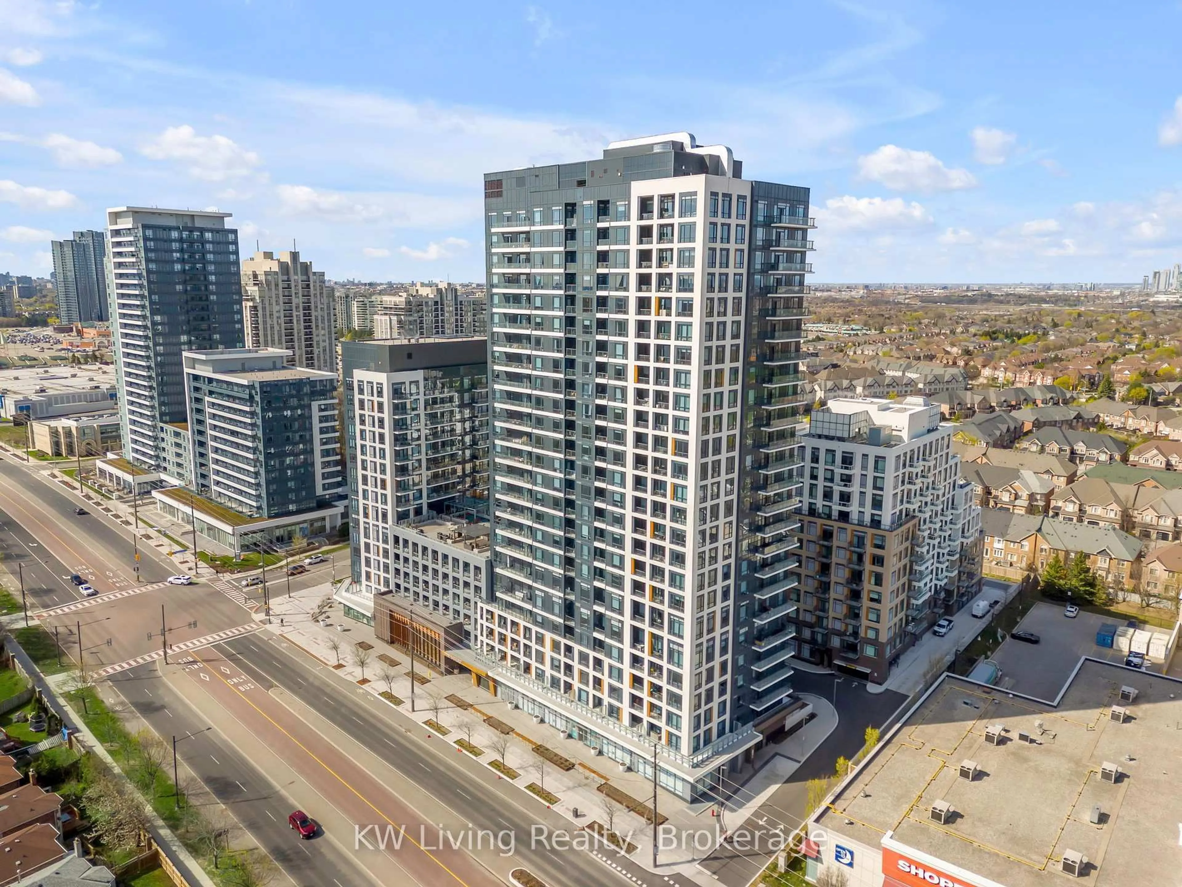 A pic from outside/outdoor area/front of a property/back of a property/a pic from drone, city buildings view from balcony for 7950 Bathurst St #A611, Vaughan Ontario L4J 0B8