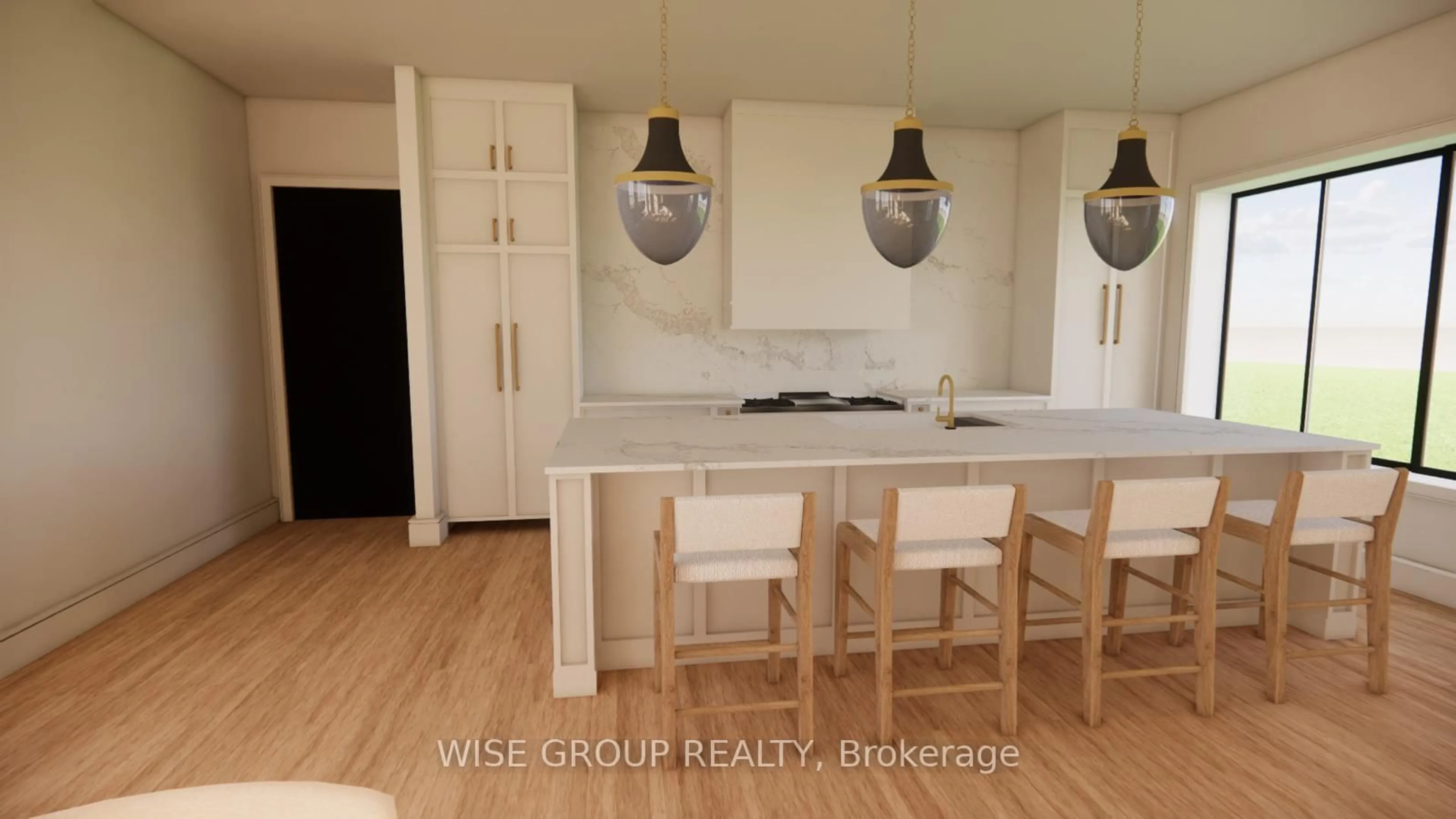 Open concept kitchen, wood/laminate floor for 5203 2nd Line, New Tecumseth Ontario L0G 1T0