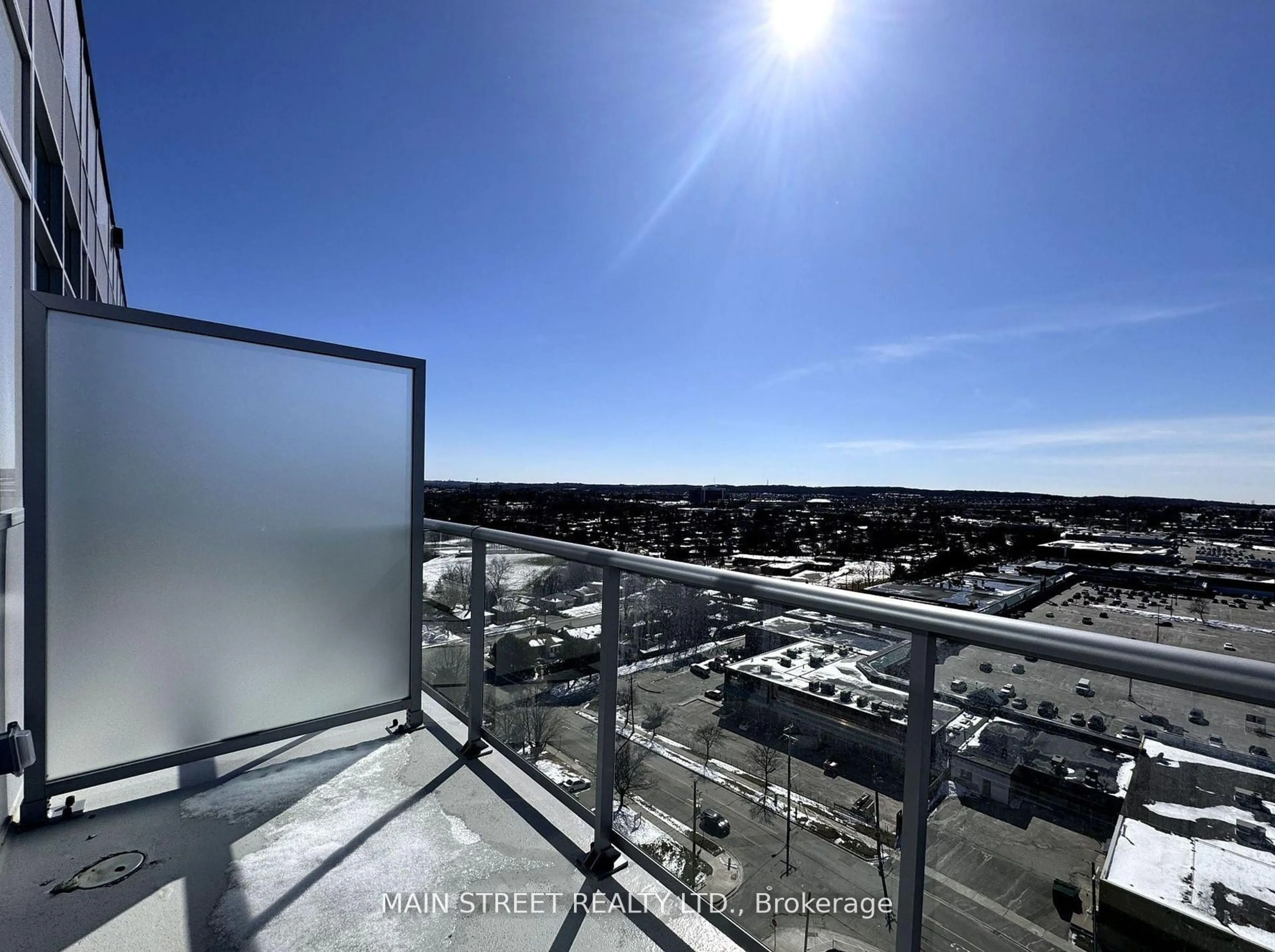 Balcony in the apartment, city buildings view from balcony for 185 Deerfield Rd #1506, Newmarket Ontario L3Y 0G7