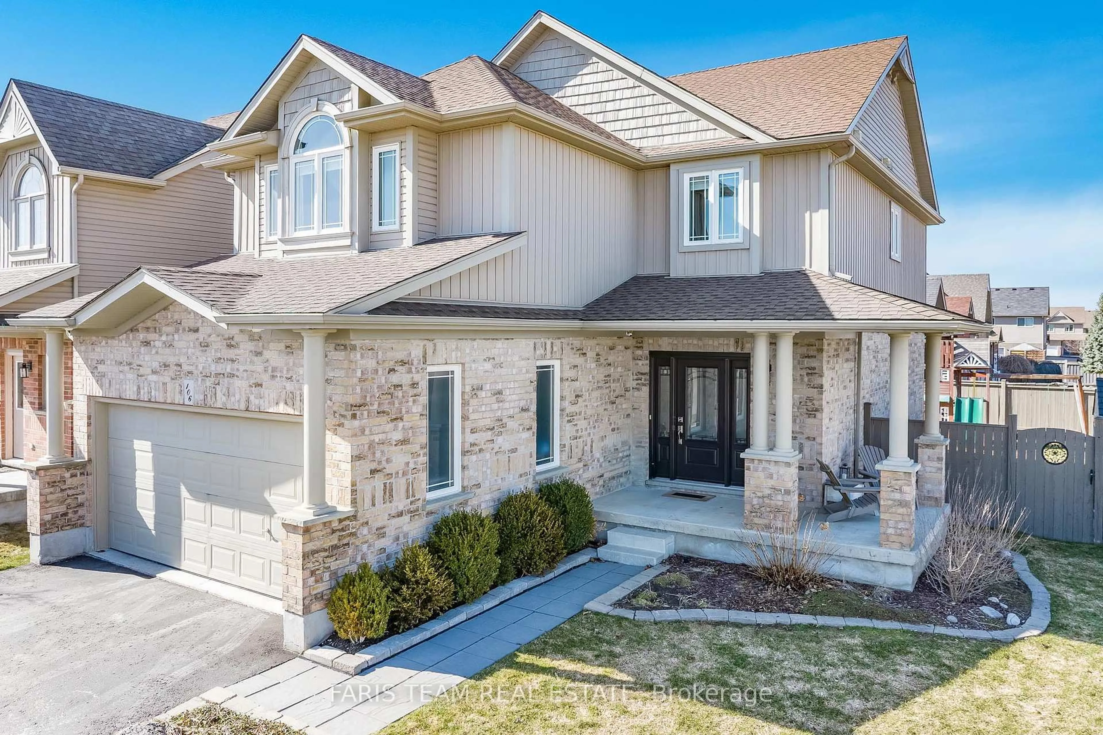 Home with brick exterior material, street for 106 Mike Hart Dr, Essa Ontario L3W 0P7