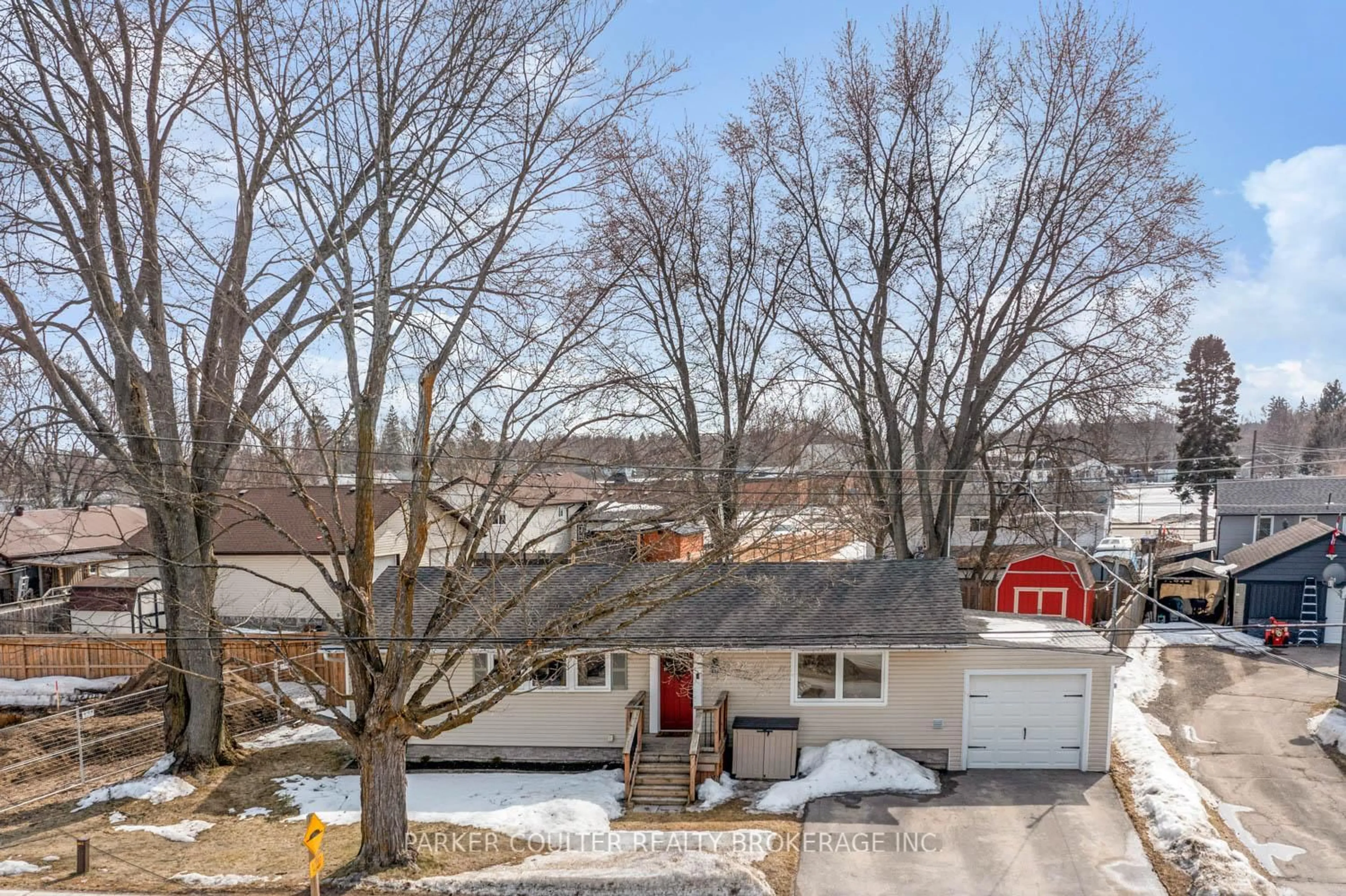 A pic from outside/outdoor area/front of a property/back of a property/a pic from drone, street for 22 Centre St, Essa Ontario L0M 1B0