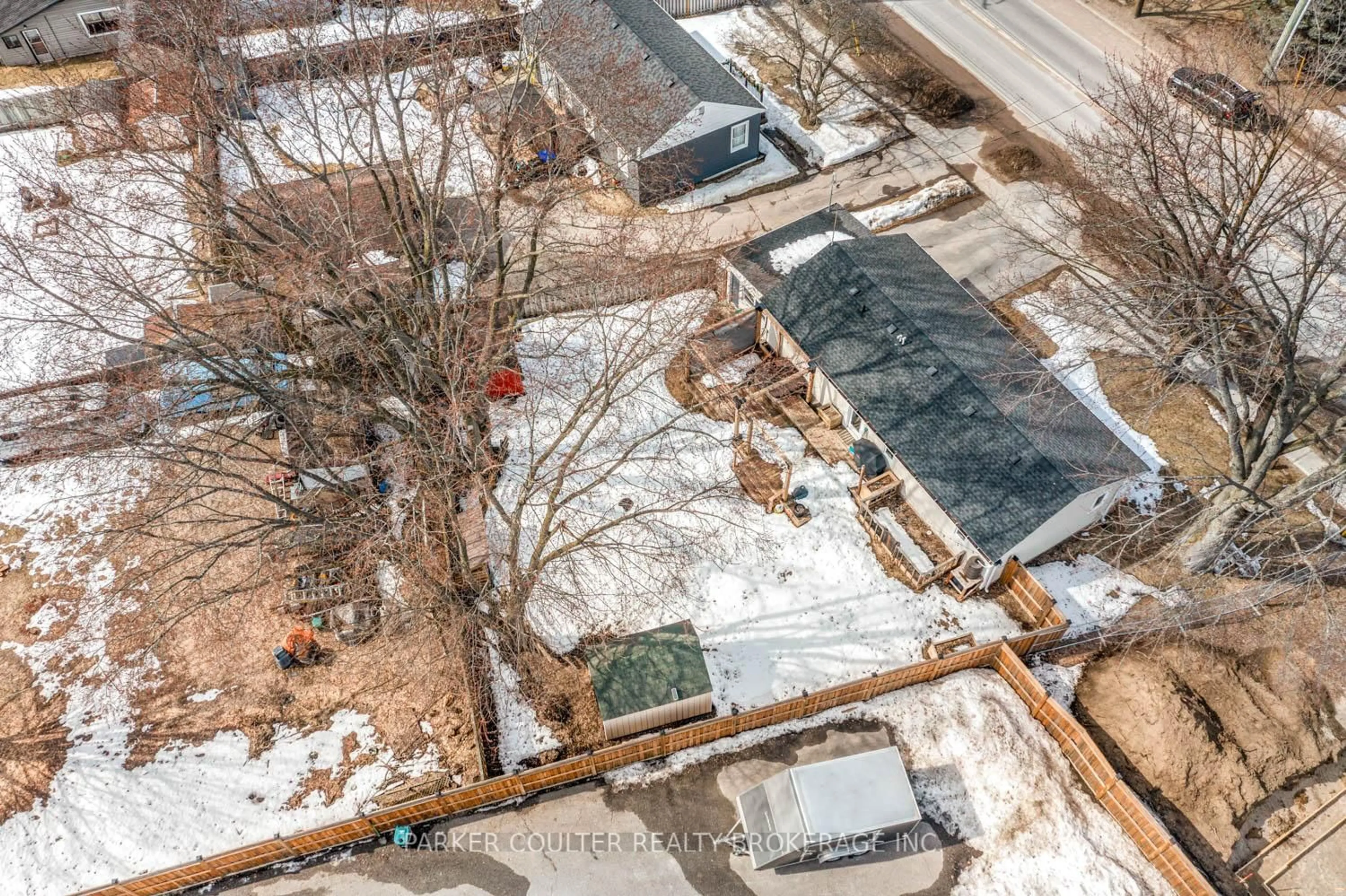 A pic from outside/outdoor area/front of a property/back of a property/a pic from drone, street for 22 Centre St, Essa Ontario L0M 1B0