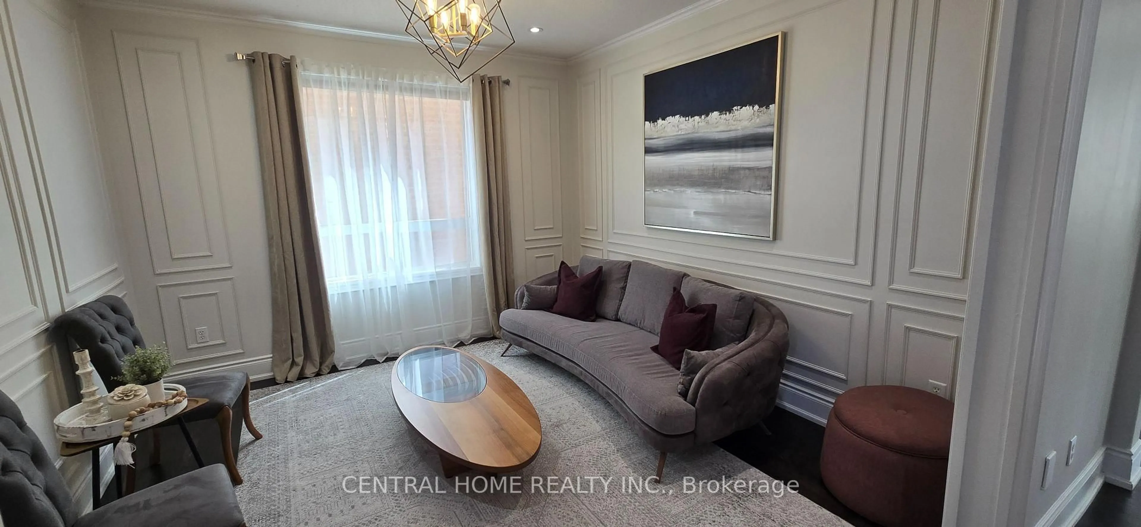 Living room with furniture, wood/laminate floor for 116 Wood Rim Dr, Richmond Hill Ontario L4E 4N8
