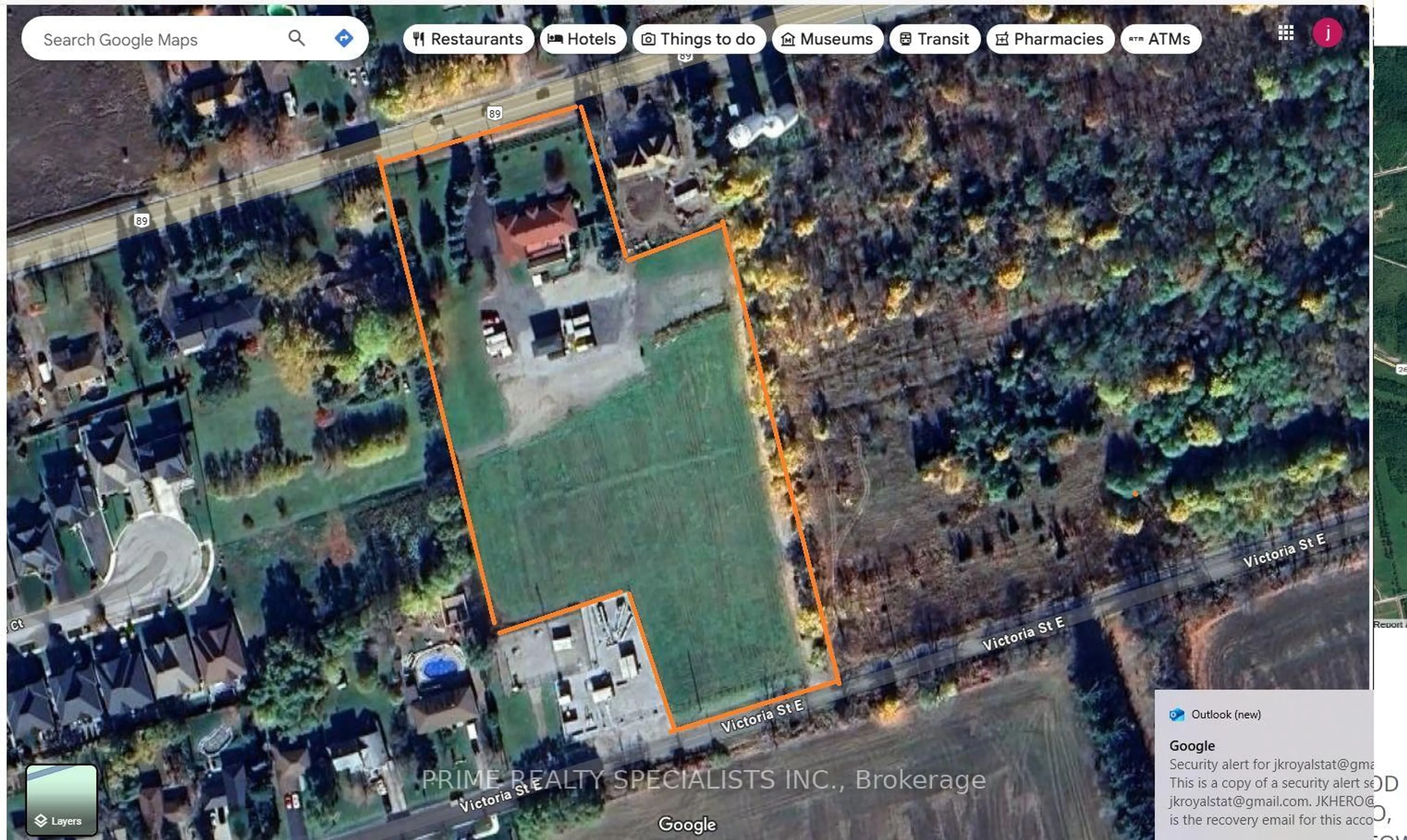 A pic from outside/outdoor area/front of a property/back of a property/a pic from drone, street for 4161 HWY 89 Rd, Innisfil Ontario L0L 1L0