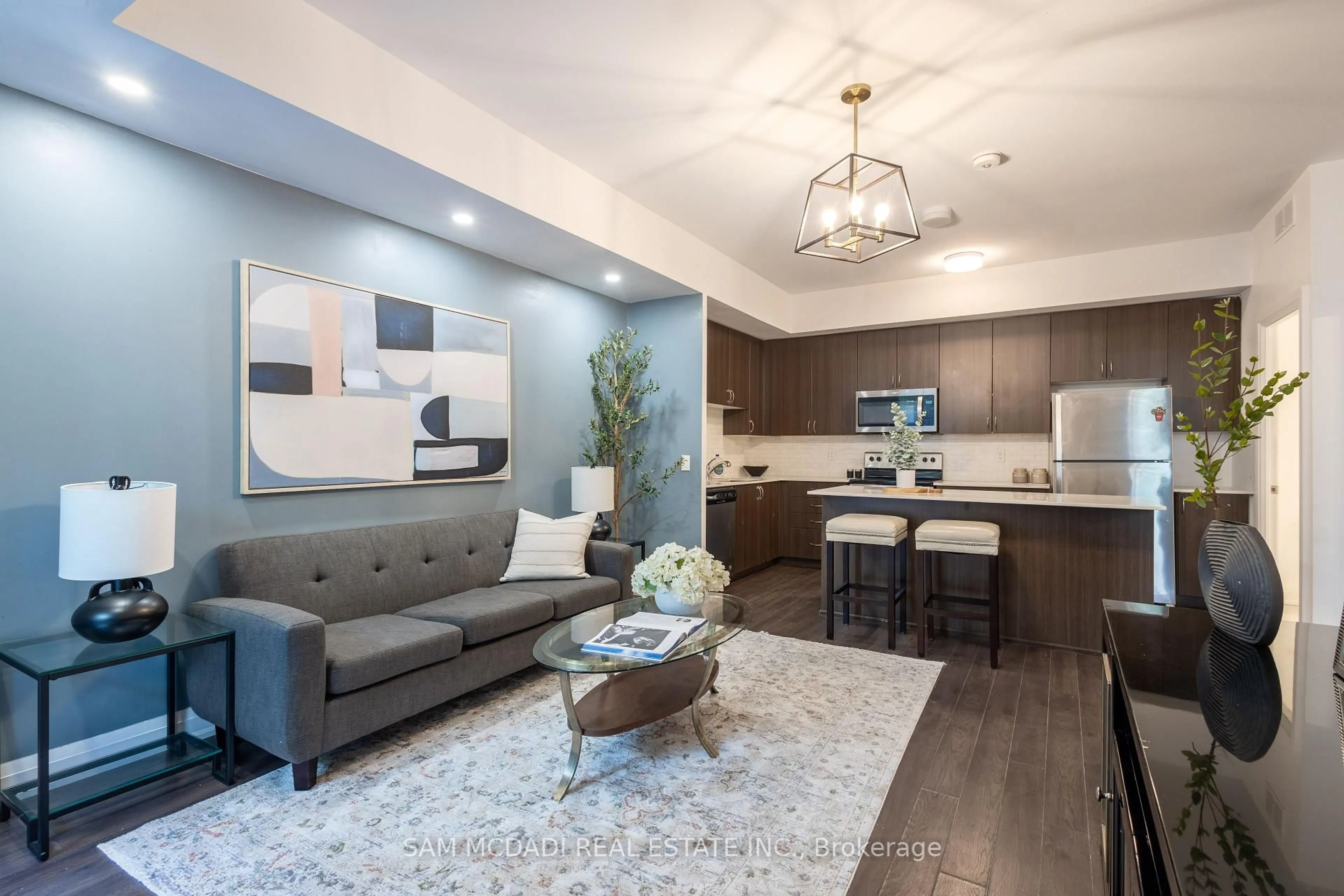 Living room with furniture, unknown for 26 Coles Ave #F402, Vaughan Ontario L4L 0J1