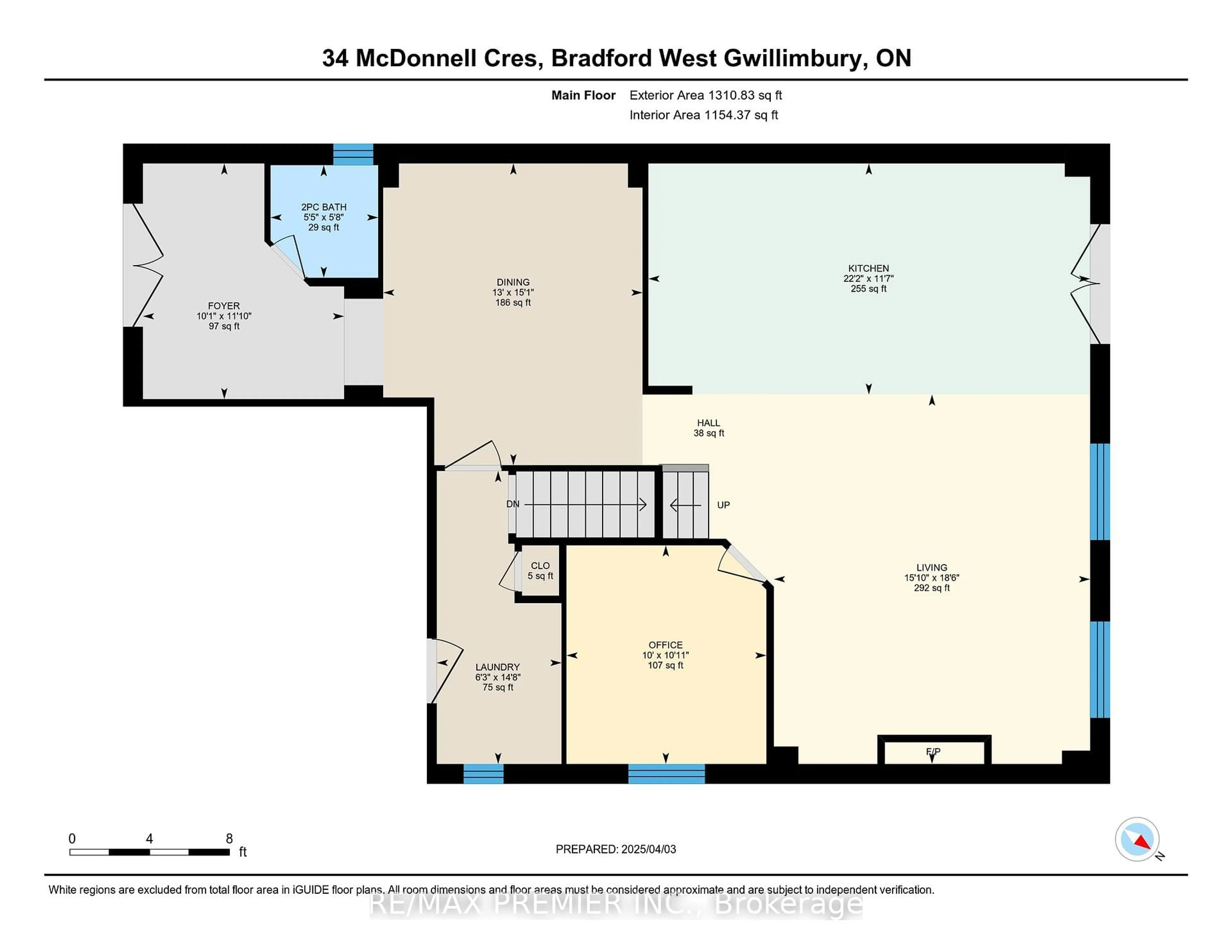 Floor plan for 34 McDonnell Cres, Bradford West Gwillimbury Ontario L3Z 0S7