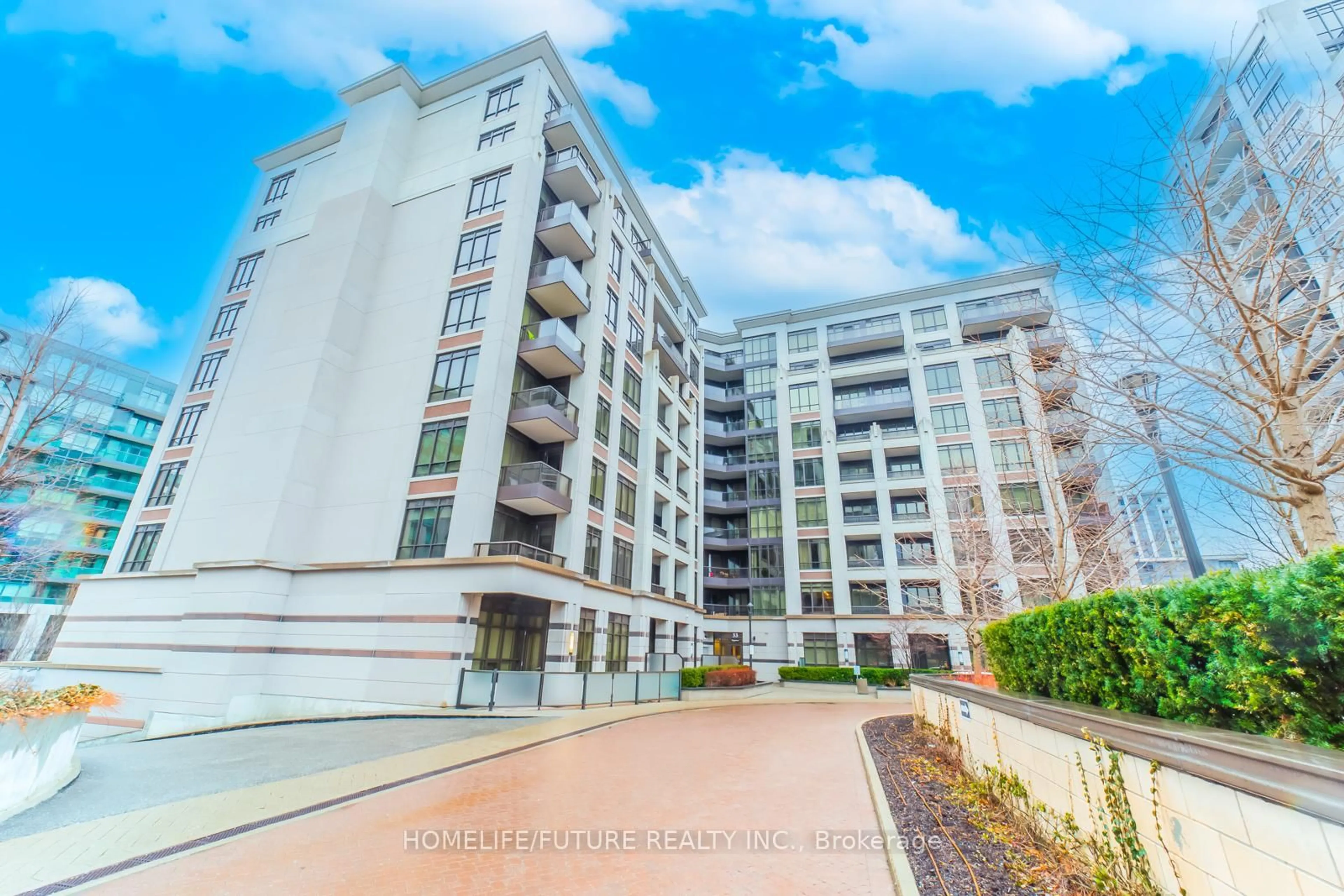 A pic from outside/outdoor area/front of a property/back of a property/a pic from drone, city buildings view from balcony for 33 Clegg Rd #201, Markham Ontario L6G 0B2