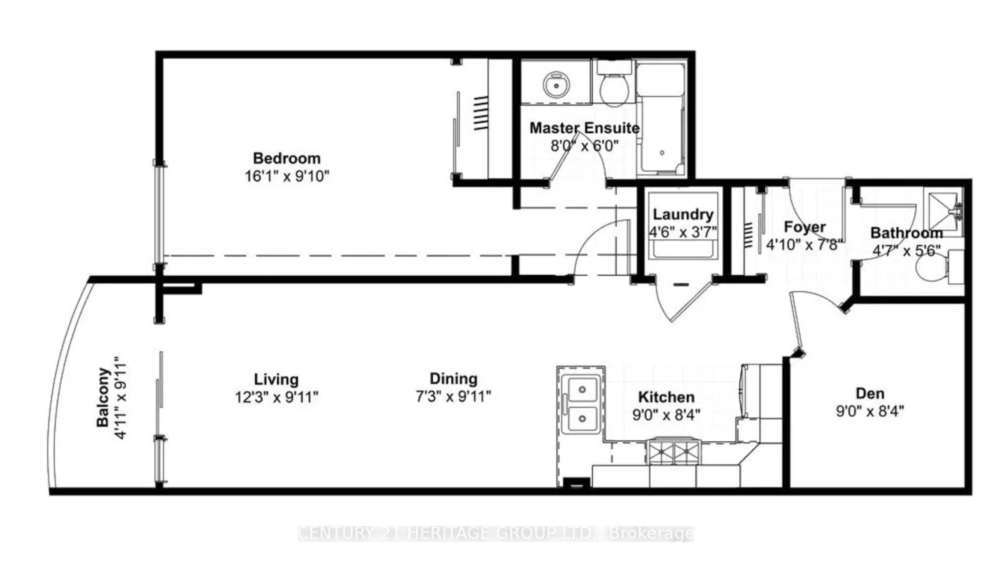 Floor plan for 30 North Park Rd #416, Vaughan Ontario L4J 0G6