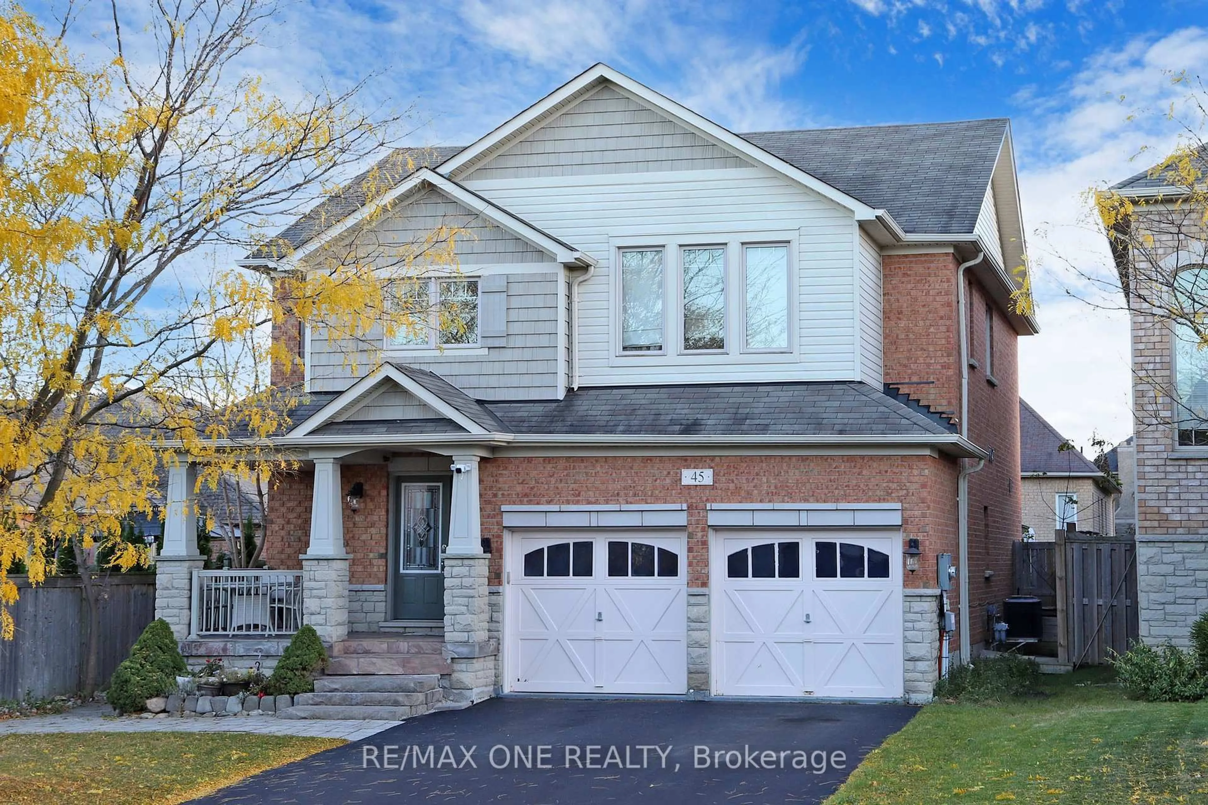 Home with brick exterior material, street for 45 Mapleton Mills Dr, King Ontario L0G 1T0