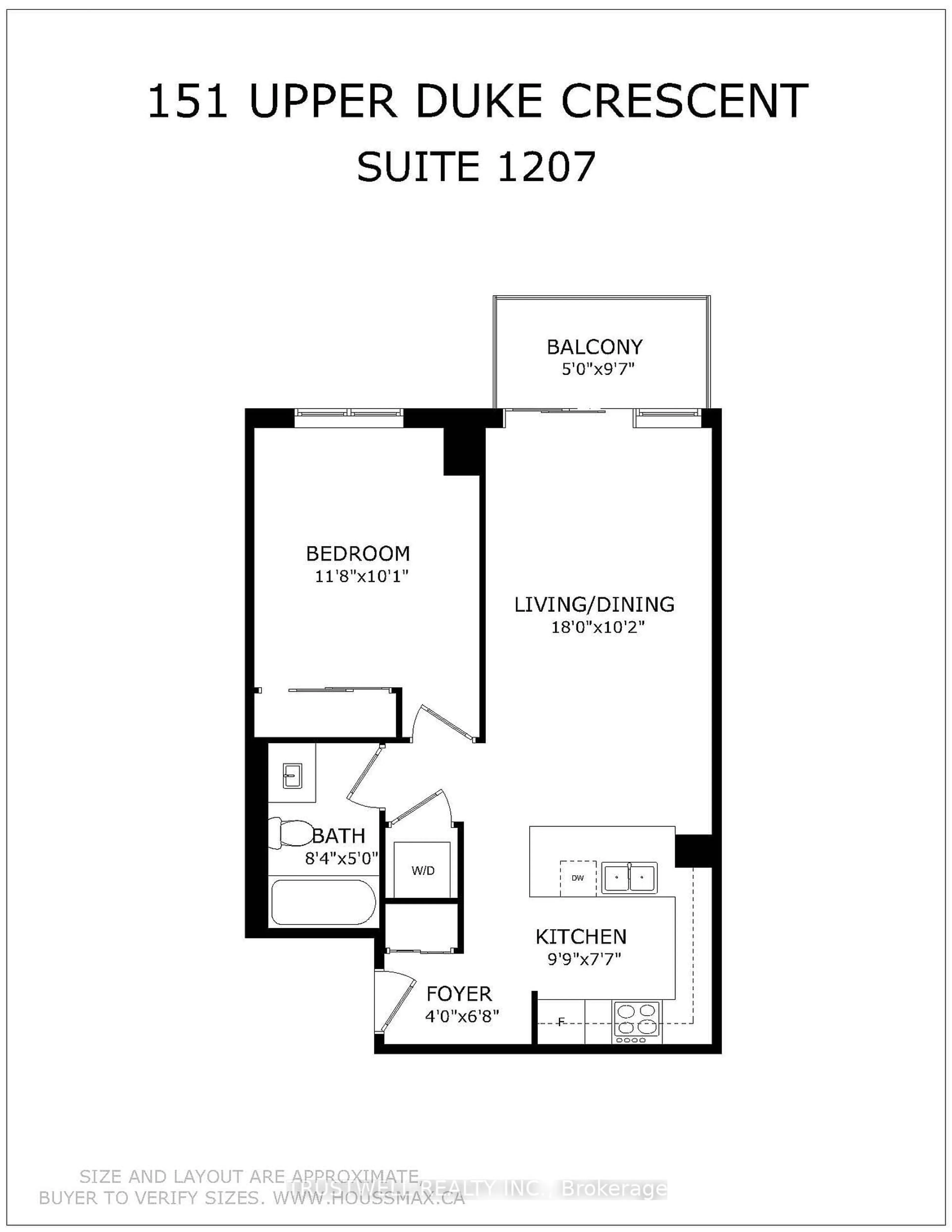 Floor plan for 151 Upper Duke Cres #1207, Markham Ontario L6G 0E1