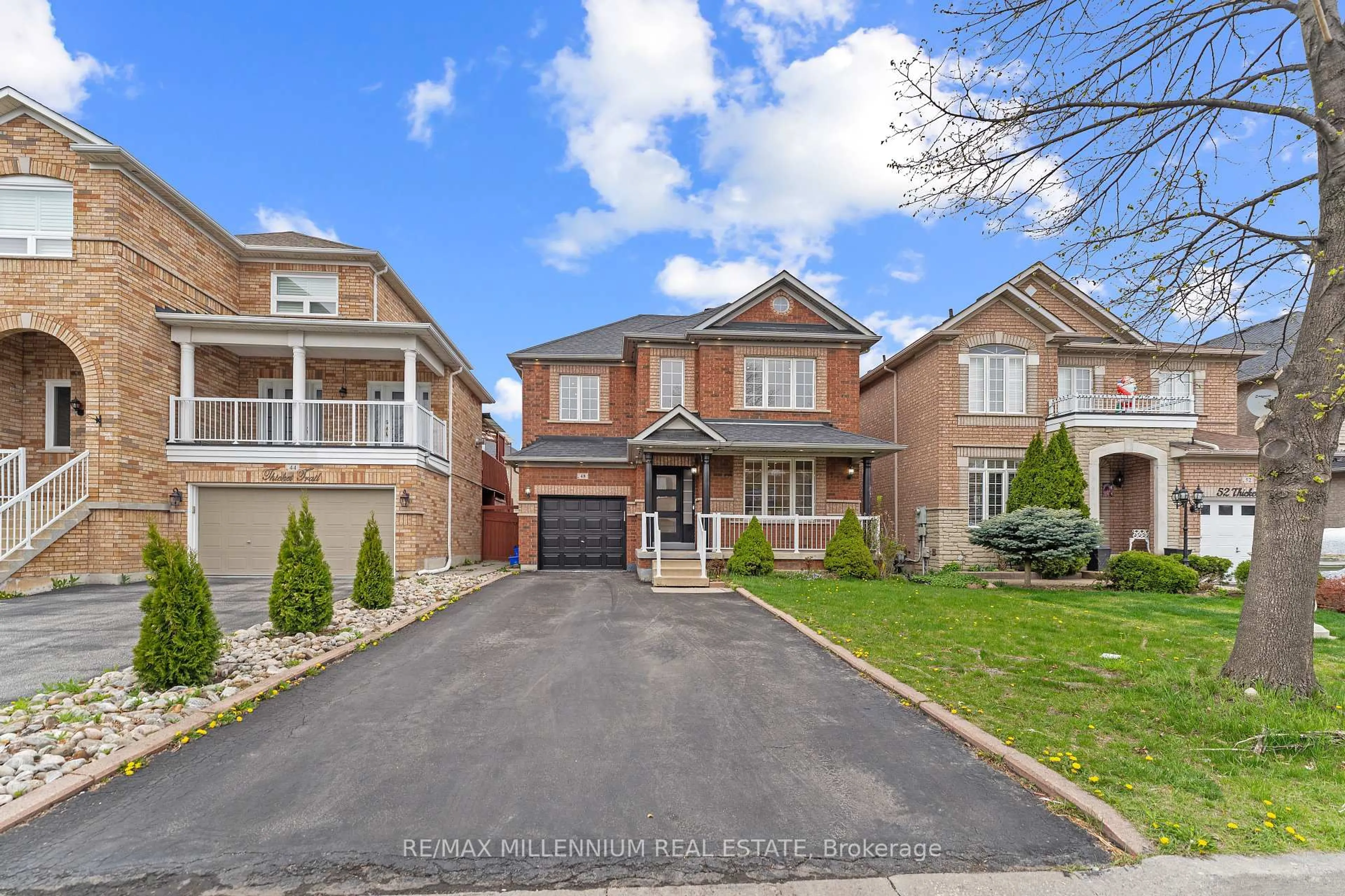 Home with brick exterior material, street for 48 Thicket Tr, Vaughan Ontario L4H 1Y1