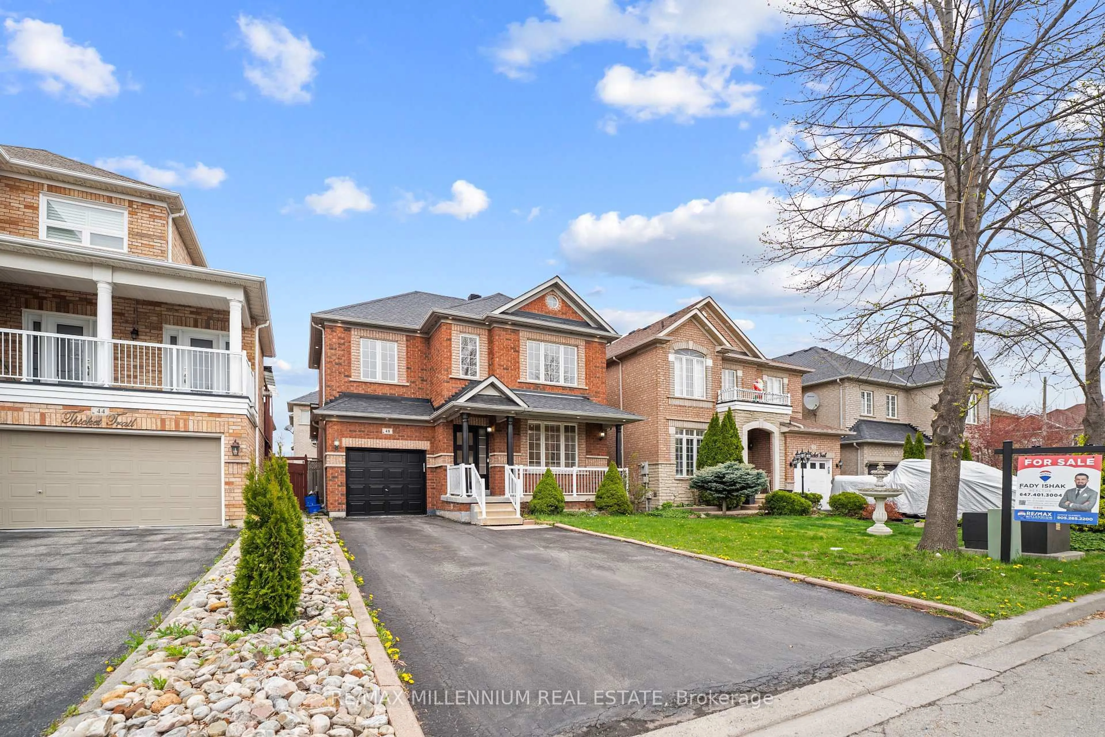 Home with brick exterior material, street for 48 Thicket Tr, Vaughan Ontario L4H 1Y1