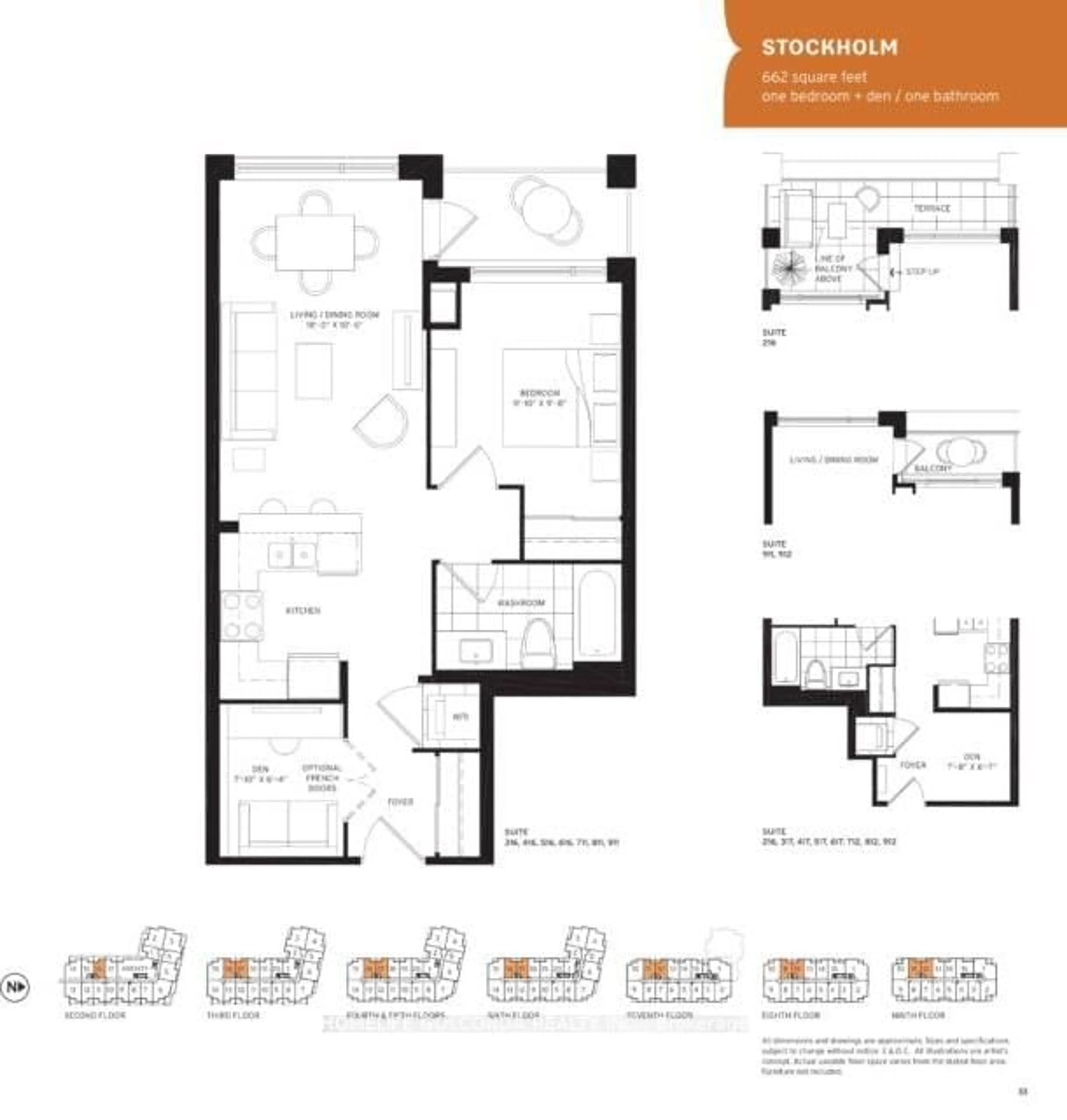 Floor plan for 8130 Birchmount Rd #215, Markham Ontario L6G 0E4